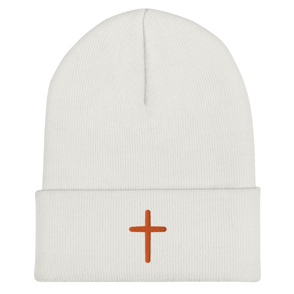 Inspirational Orange Cross Beanie