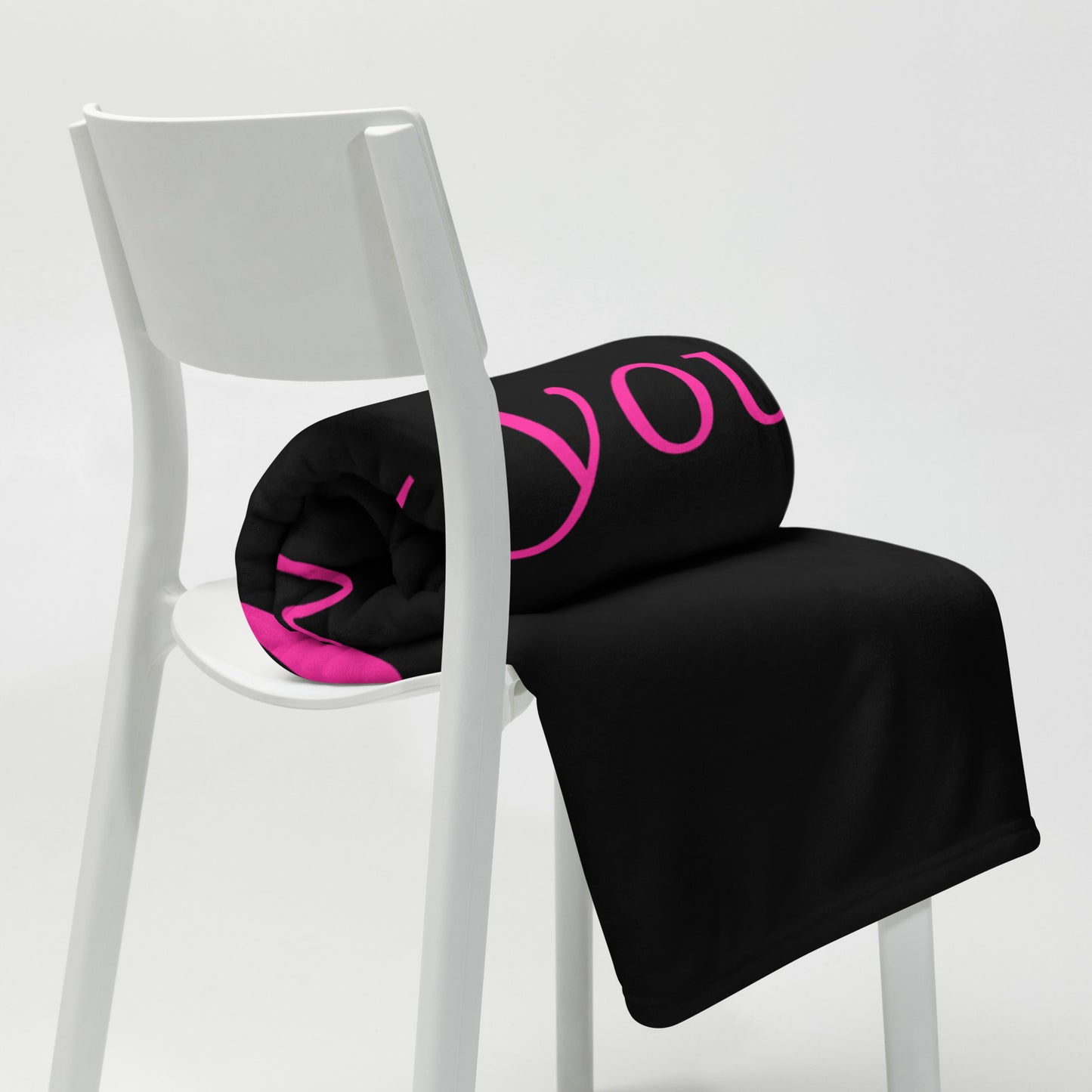Dear God Velvety Soft Throw Blanket - Black/Hot Pink