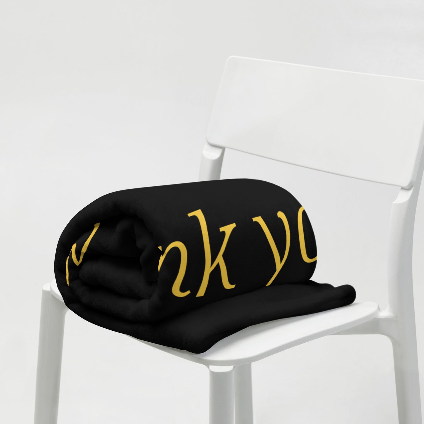 Dear God Velvety Soft Throw Blanket - Black/Gold