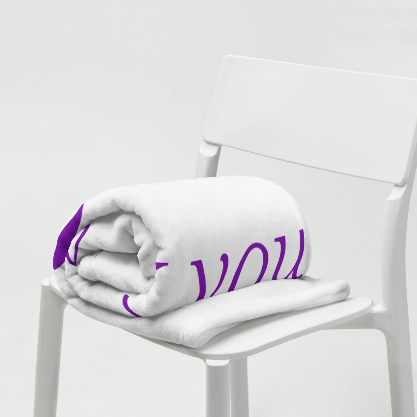 Dear God Velvety Soft Throw Blanket - White/Purple