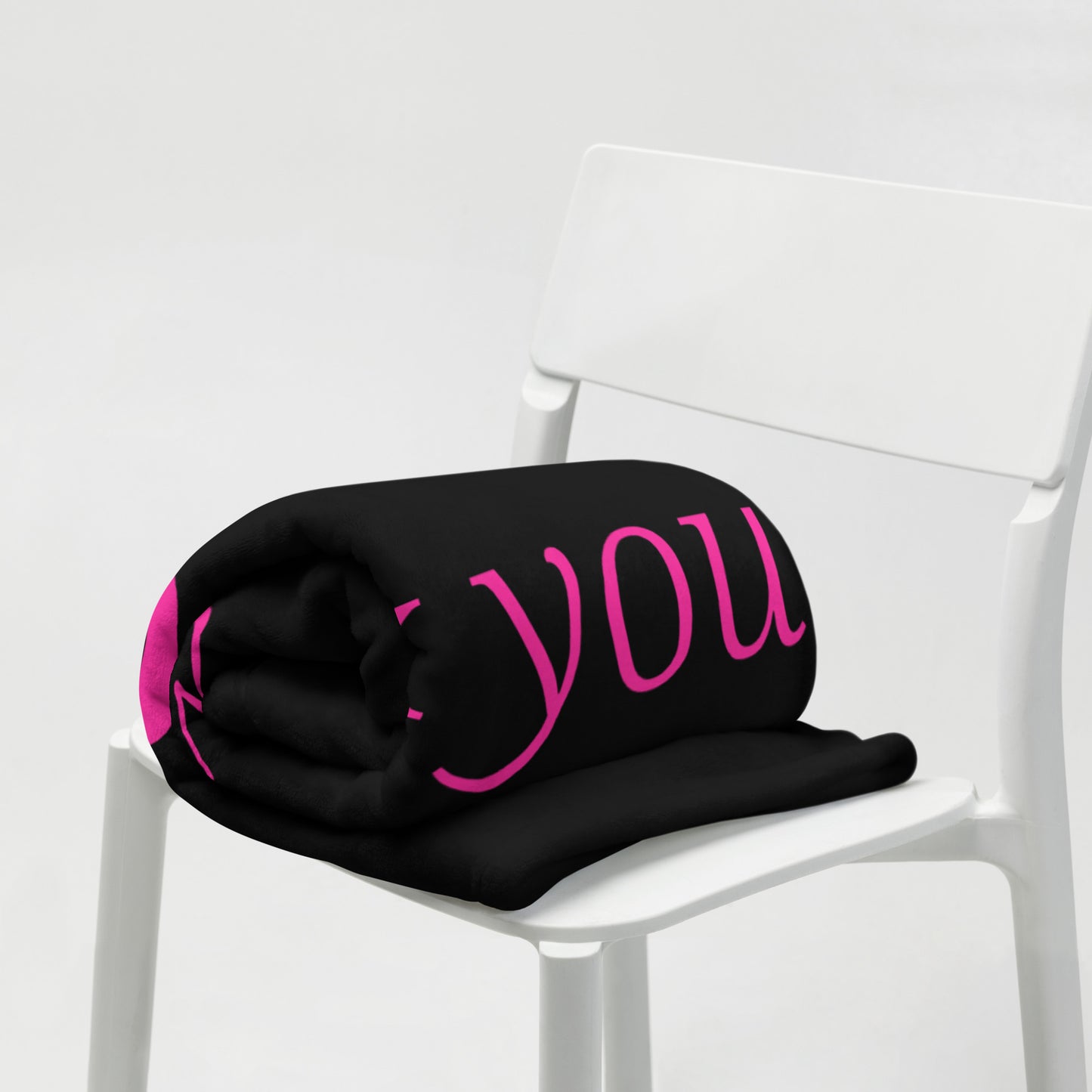 Dear God Velvety Soft Throw Blanket - Black/Hot Pink