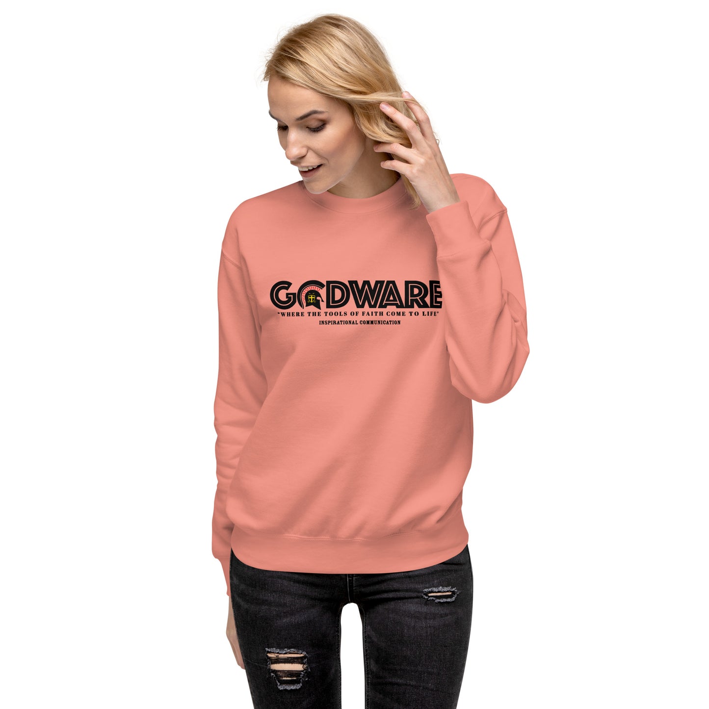 Godware Cotton Crew neck Sweatshirt - Black print