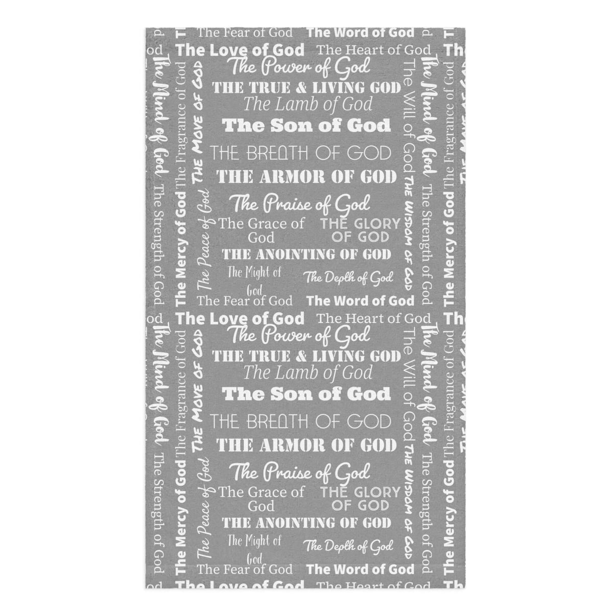 Attributes of God Hand Towel - Grey/White | Faith-Inspired Christian Decor