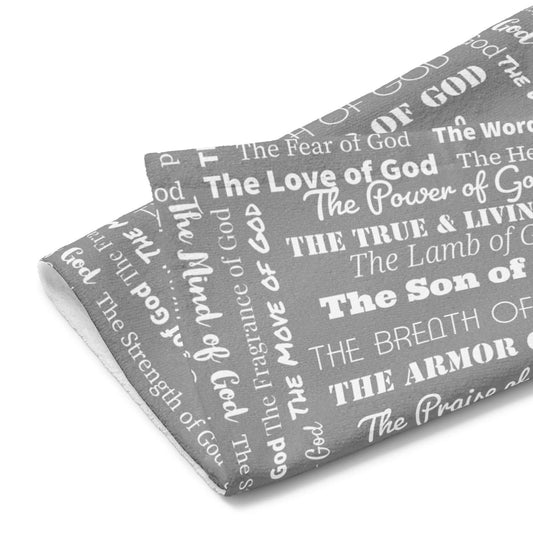Attributes of God Hand Towel - Grey/White | Faith-Inspired Christian Decor