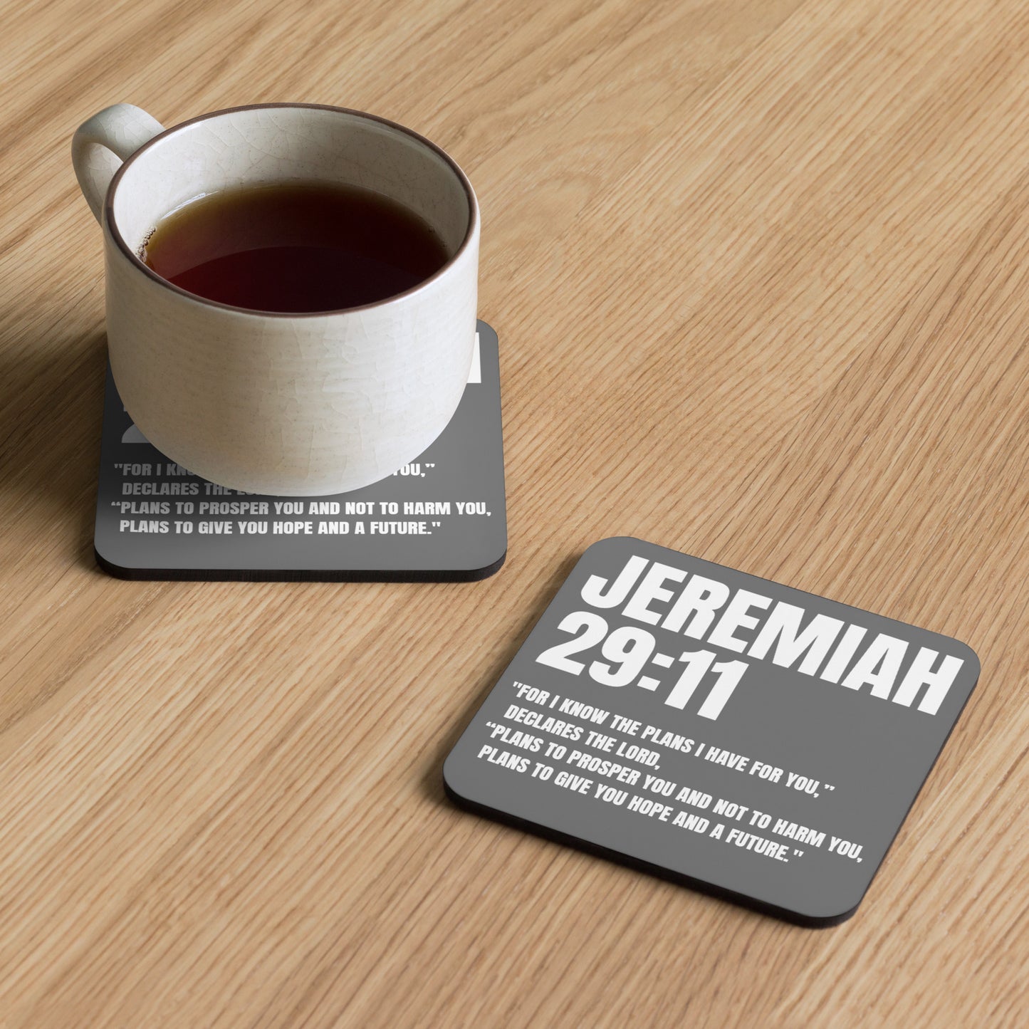 Jeremiah 29:11 Coaster - Faith-Based Cork-Back Coaster | GodWare