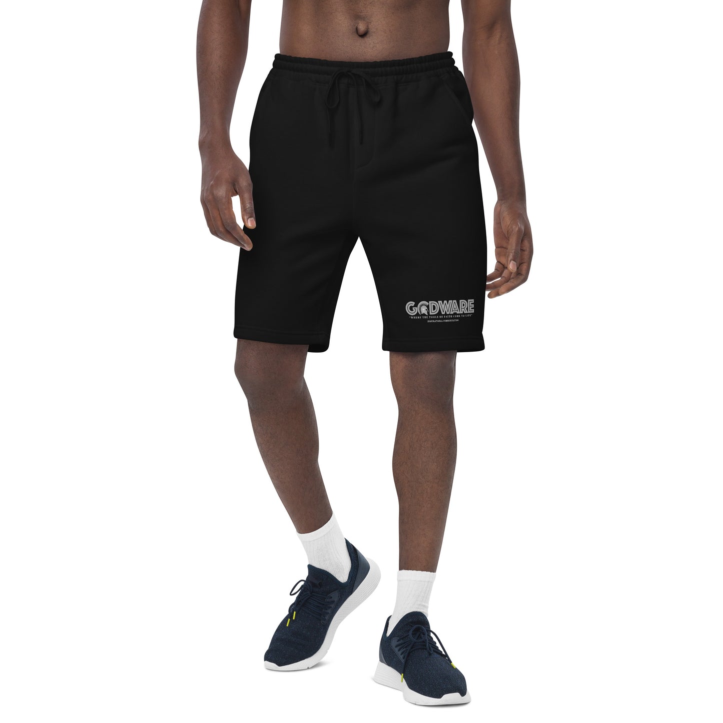 Godware logo cotton fleece shorts (grey print)