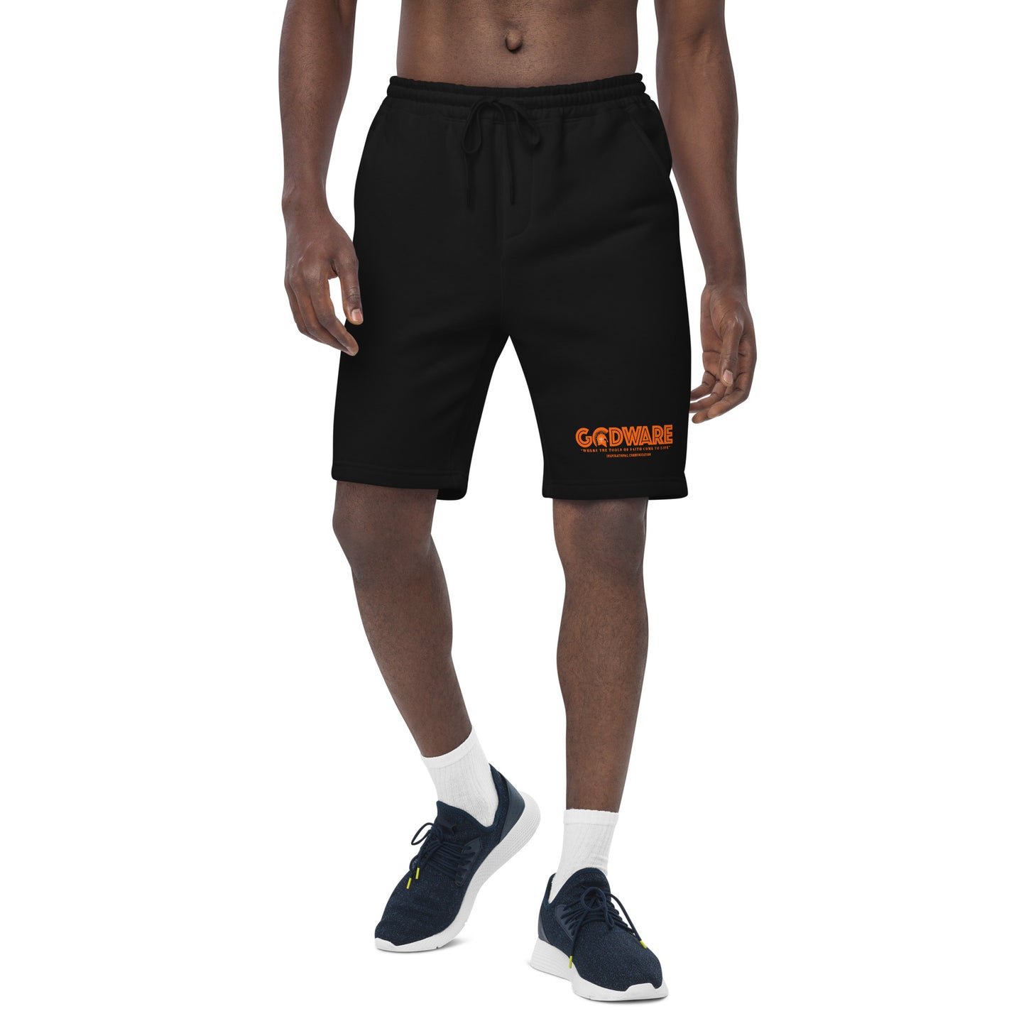 Godware logo cotton fleece shorts (orange melon print)