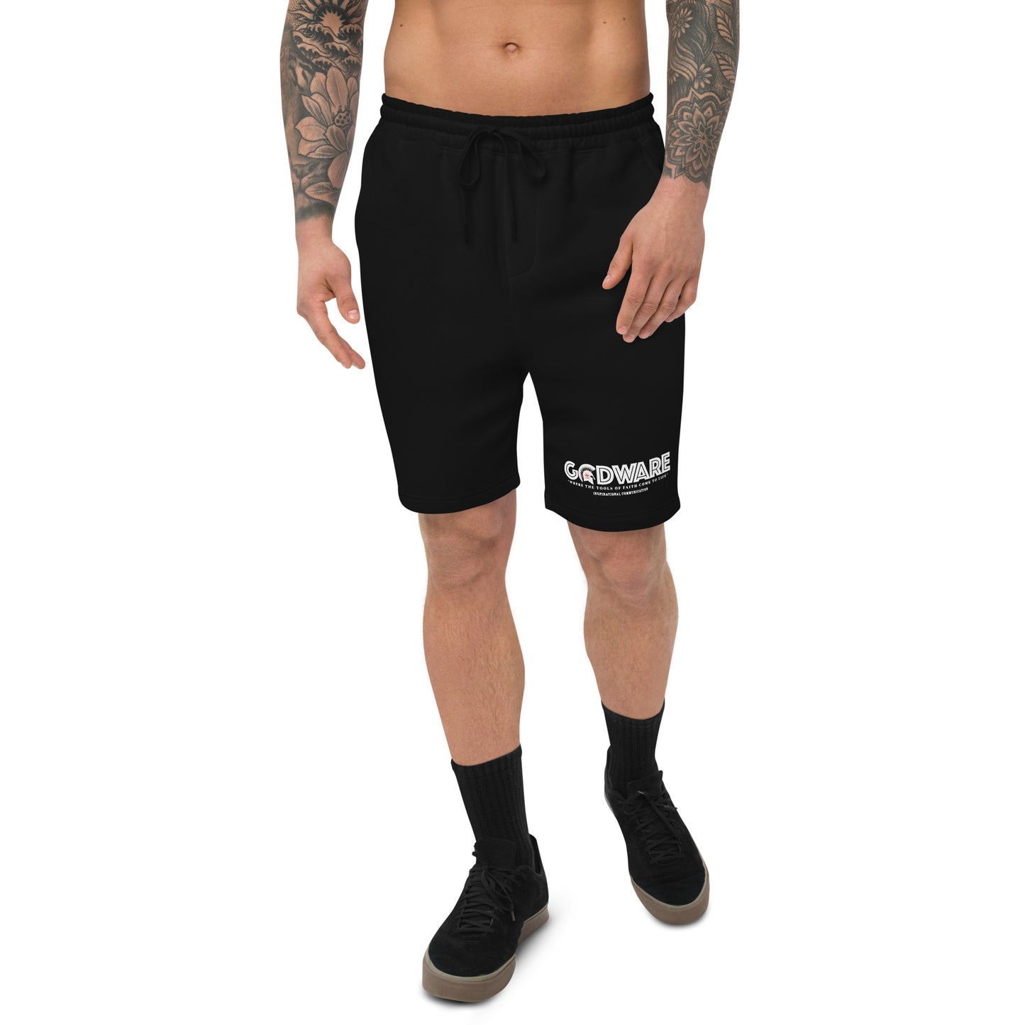 Godware Logo cotton fleece shorts (white print)
