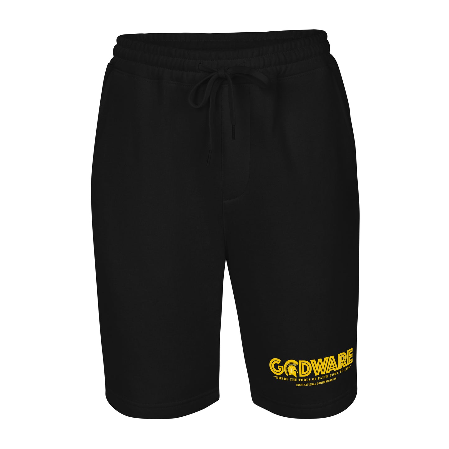 Godware logo cotton fleece shorts (yellow print)