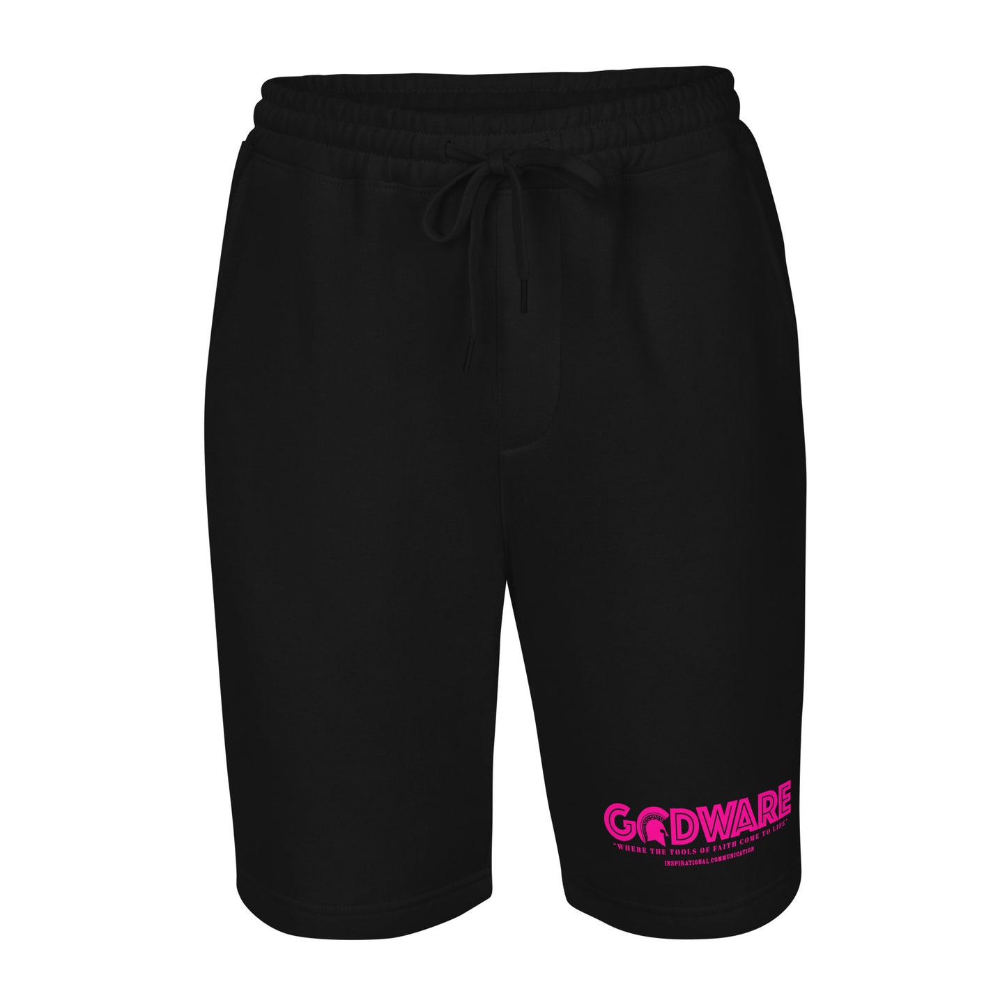 Godware Logo cotton fleece shorts (pink berry print)