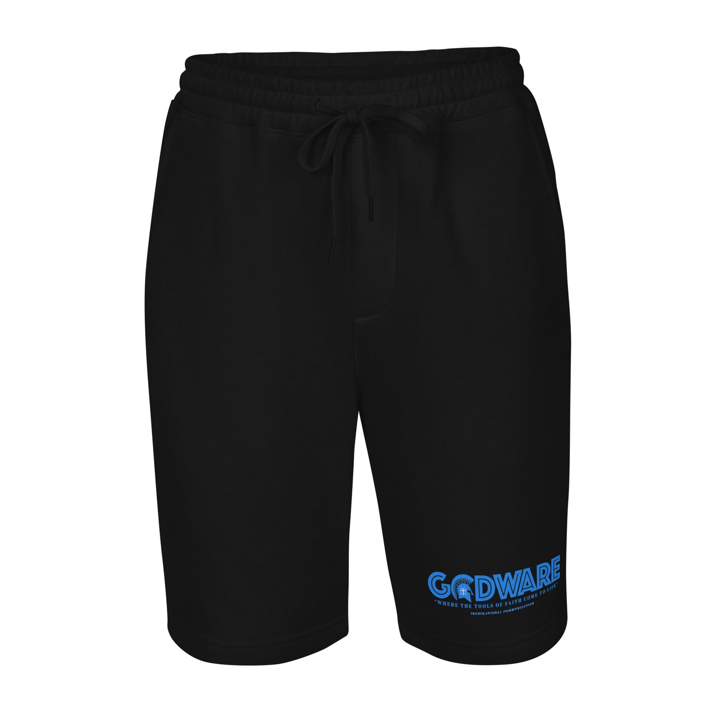 Godware logo cotton fleece shorts - Detroit Blue print