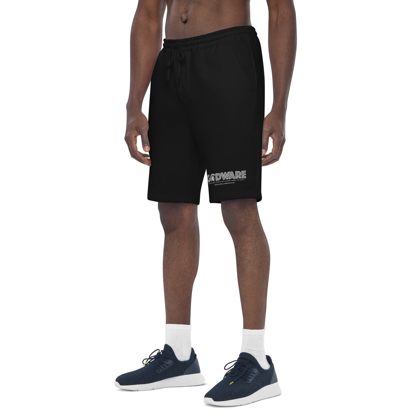 Godware logo cotton fleece shorts (grey print)
