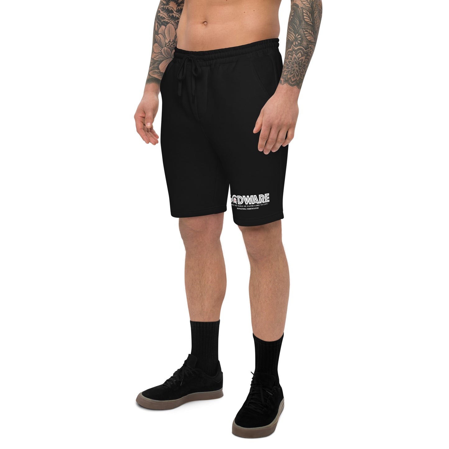 Godware Logo cotton fleece shorts (white print)