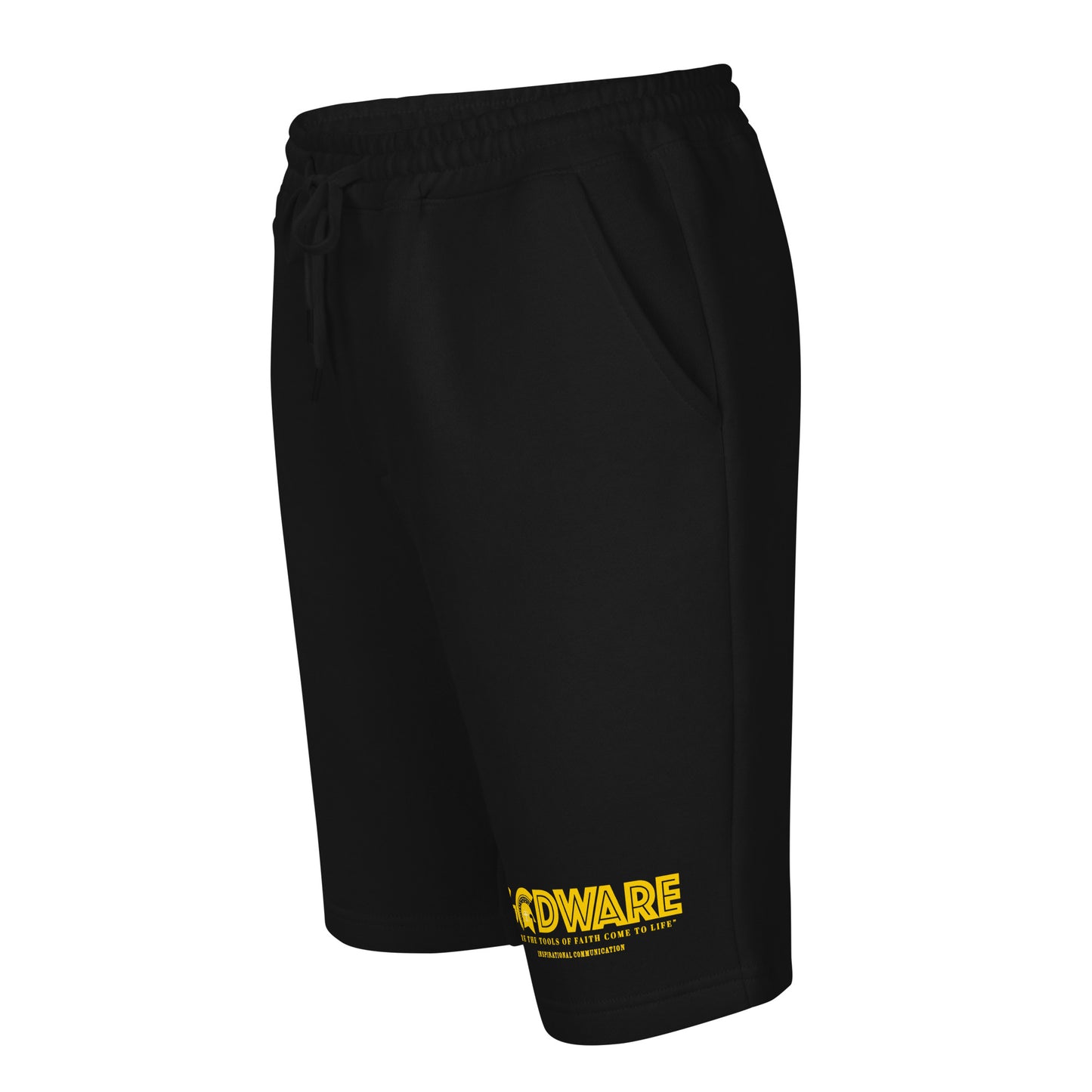 Godware logo cotton fleece shorts (yellow print)
