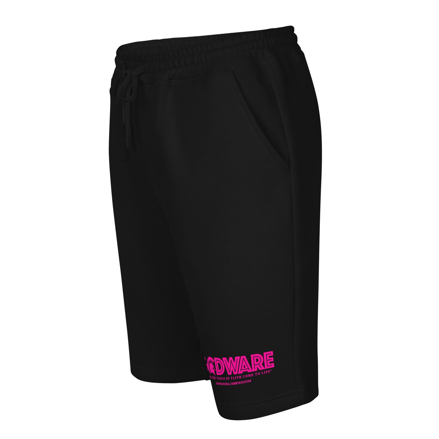 Godware Logo cotton fleece shorts (pink berry print)