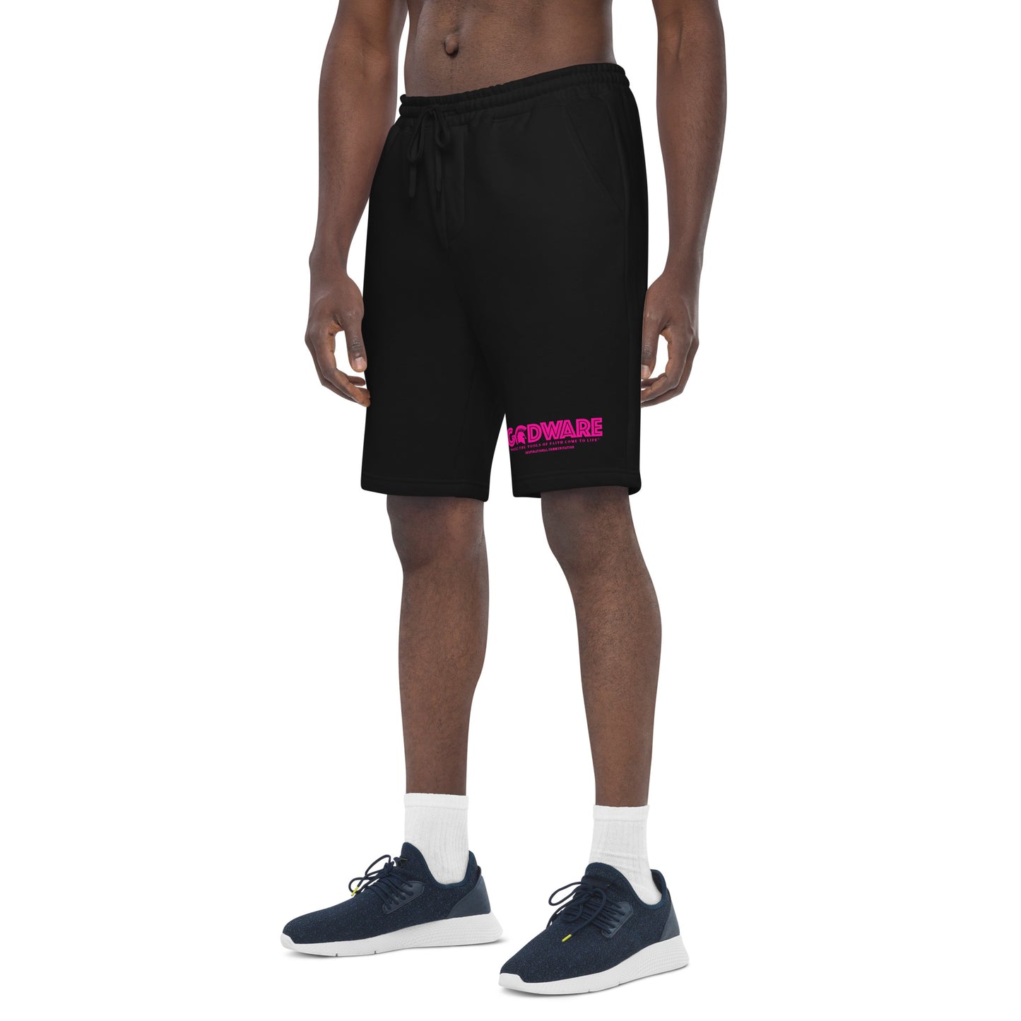 Godware Logo cotton fleece shorts (pink berry print)