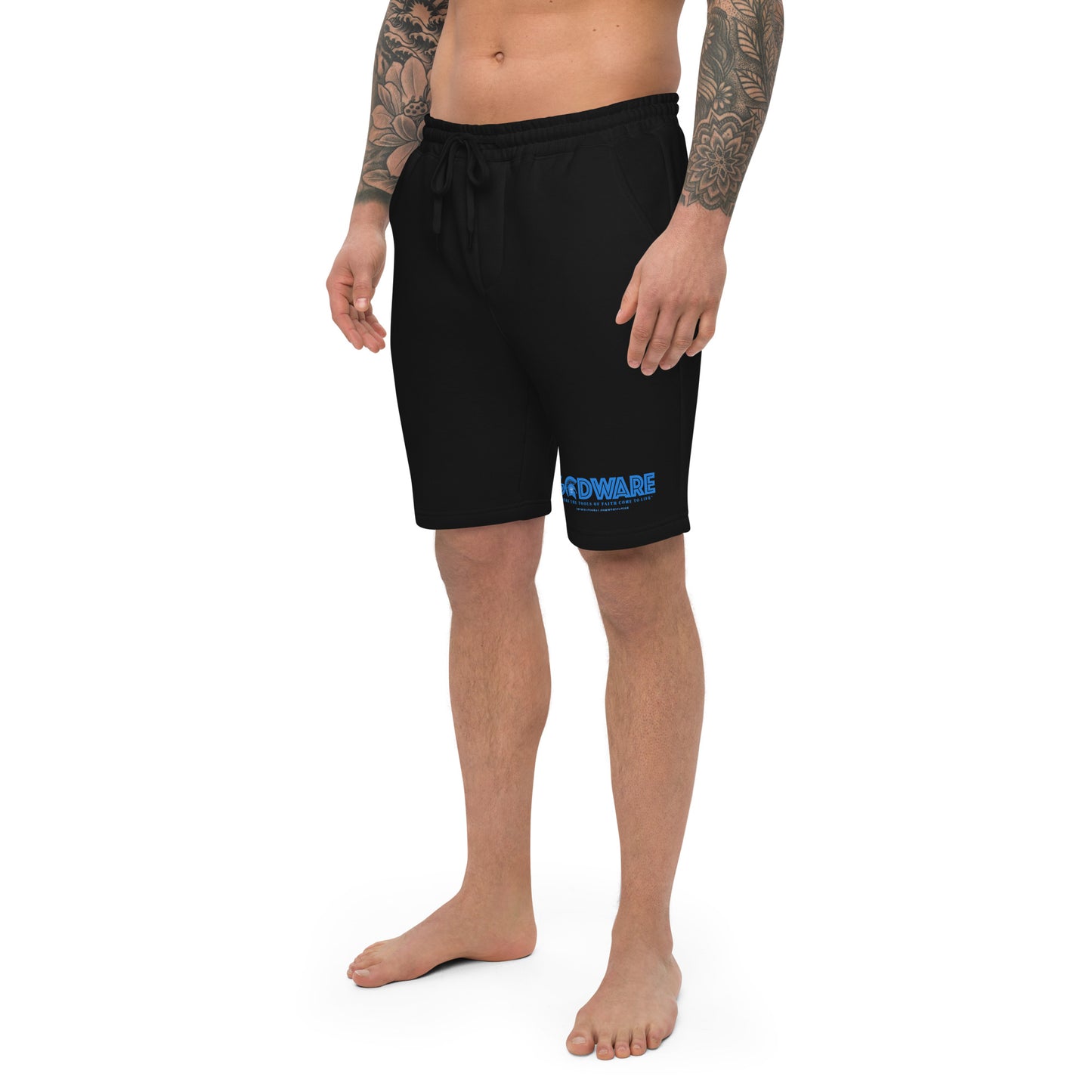 Godware logo cotton fleece shorts - Detroit Blue print
