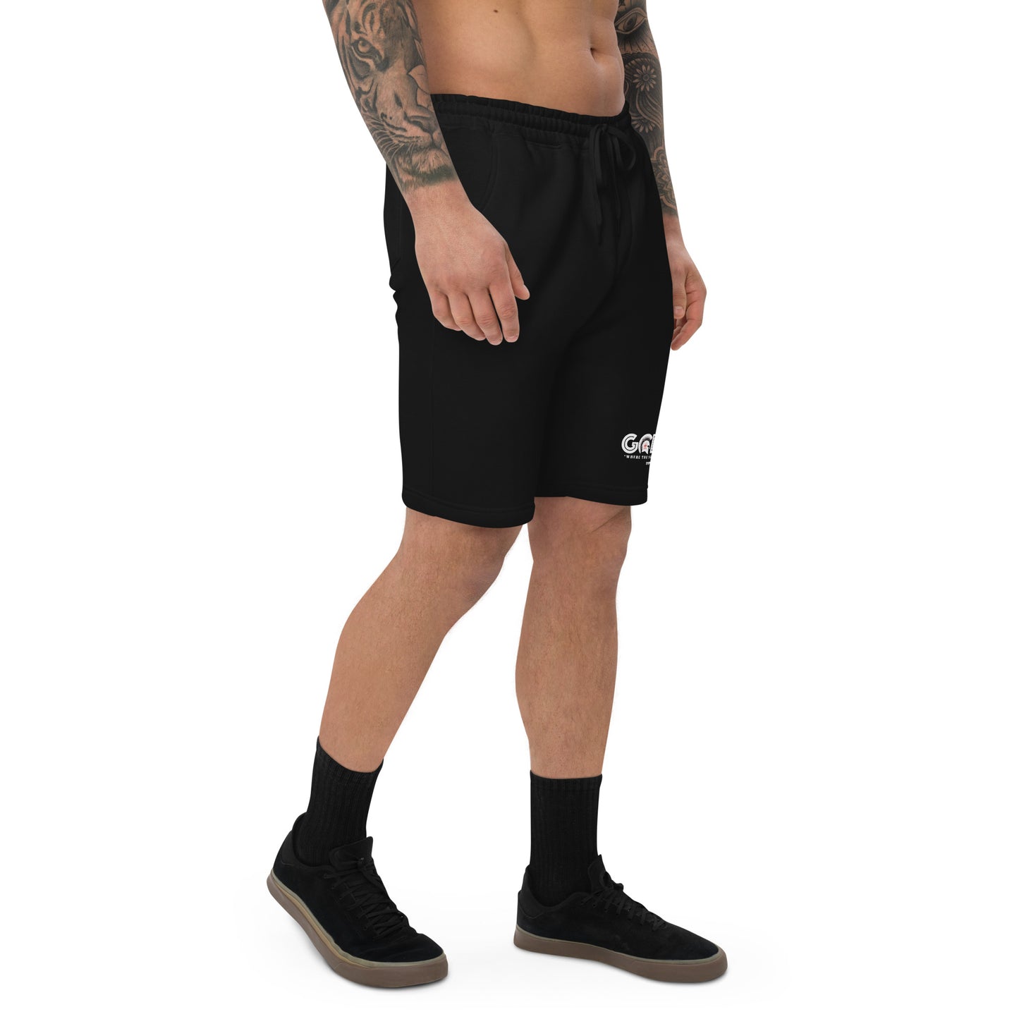 Godware Logo cotton fleece shorts (white print)