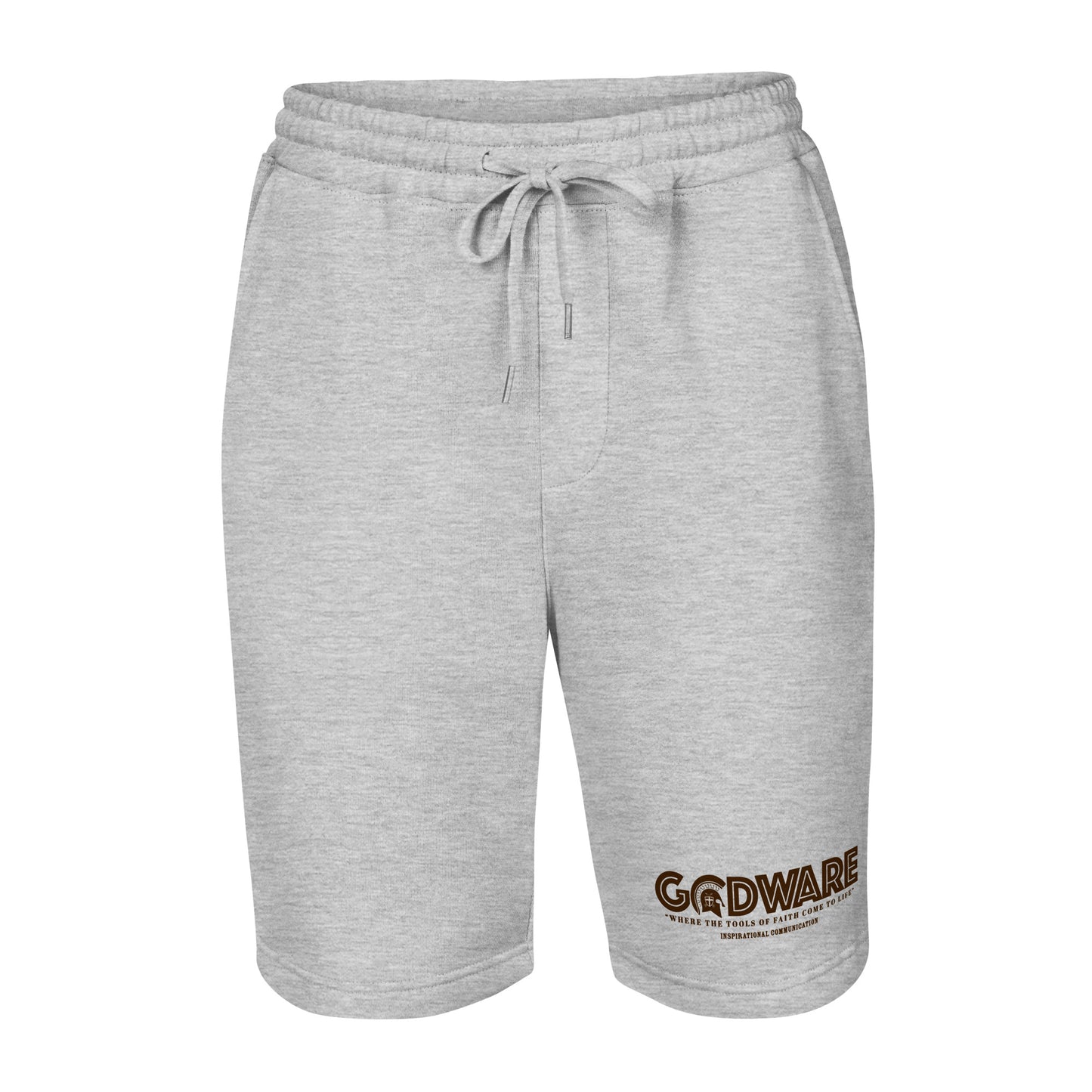Godware logo cotton fleece shorts (coffee print)