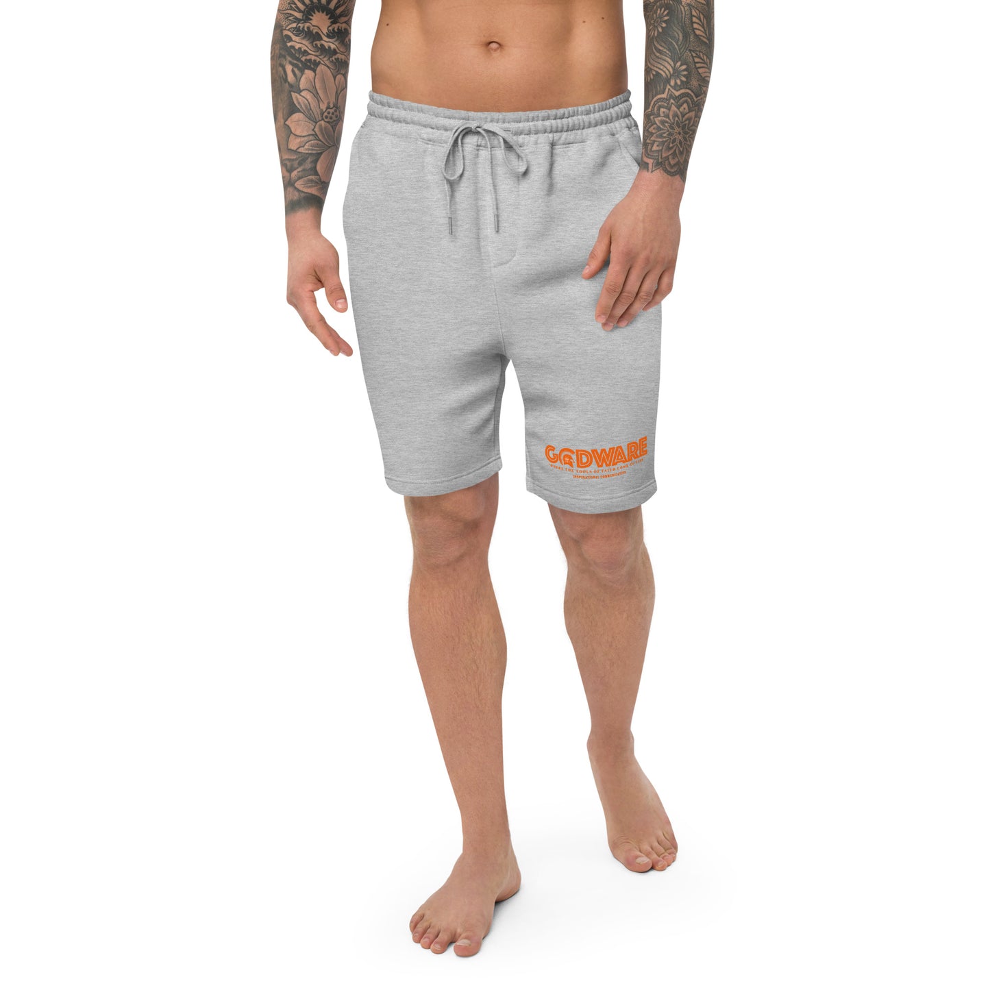 Godware logo cotton fleece shorts (orange melon print)