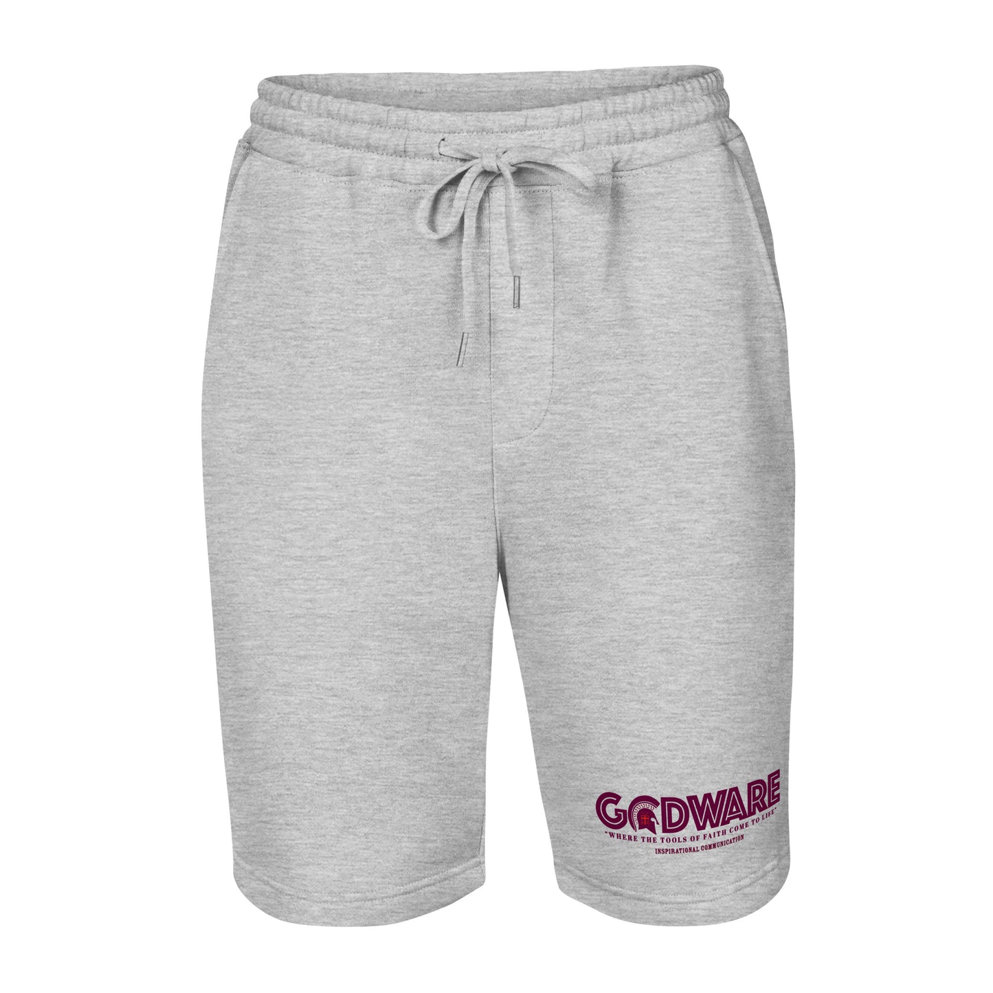 Godware Logo cotton fleece shorts (wine print)