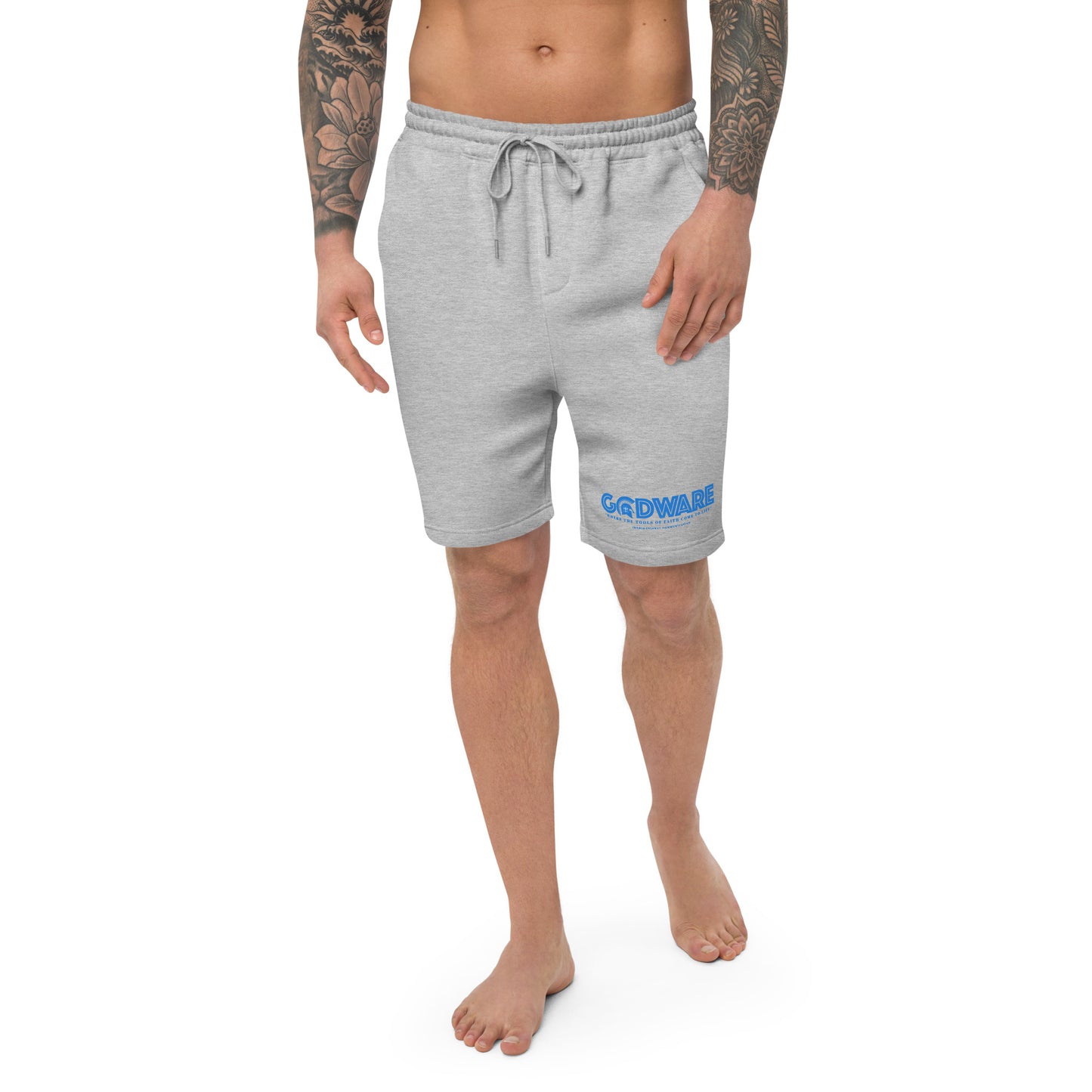 Godware logo cotton fleece shorts - Detroit Blue print