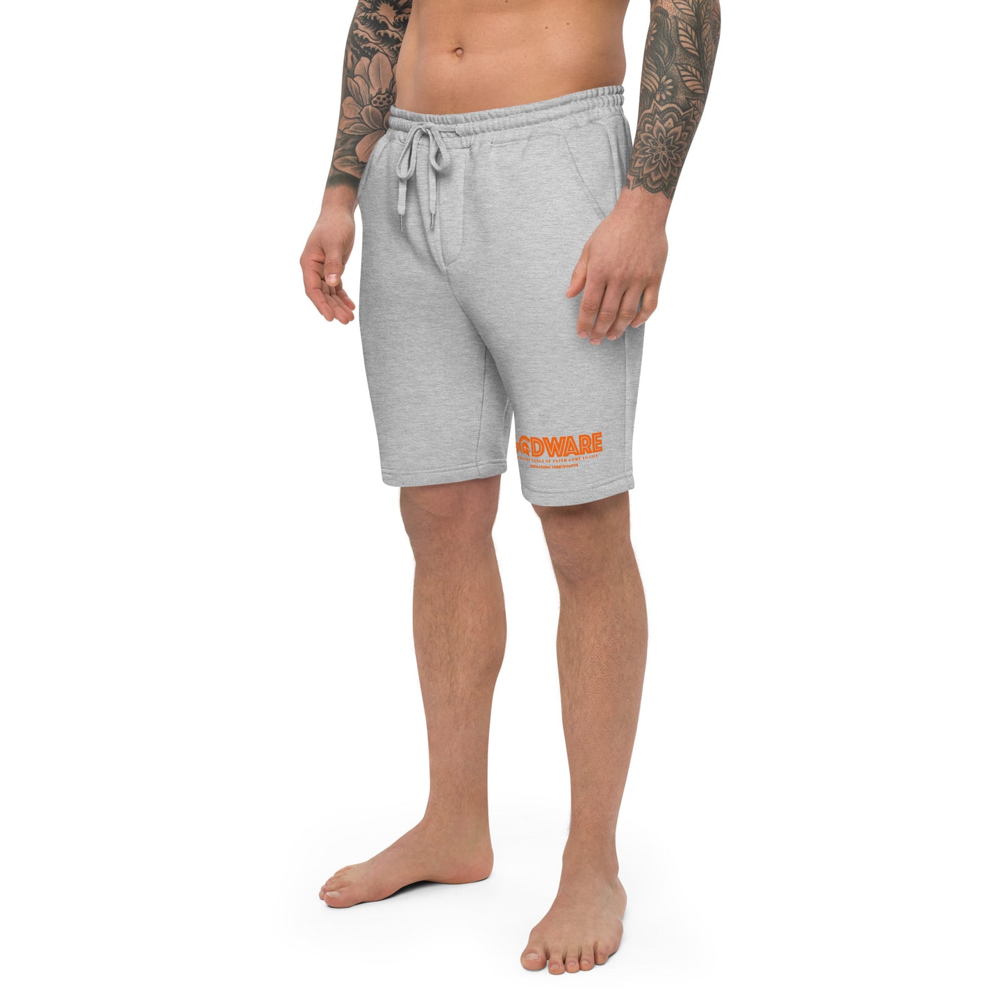 Godware logo cotton fleece shorts (orange melon print)