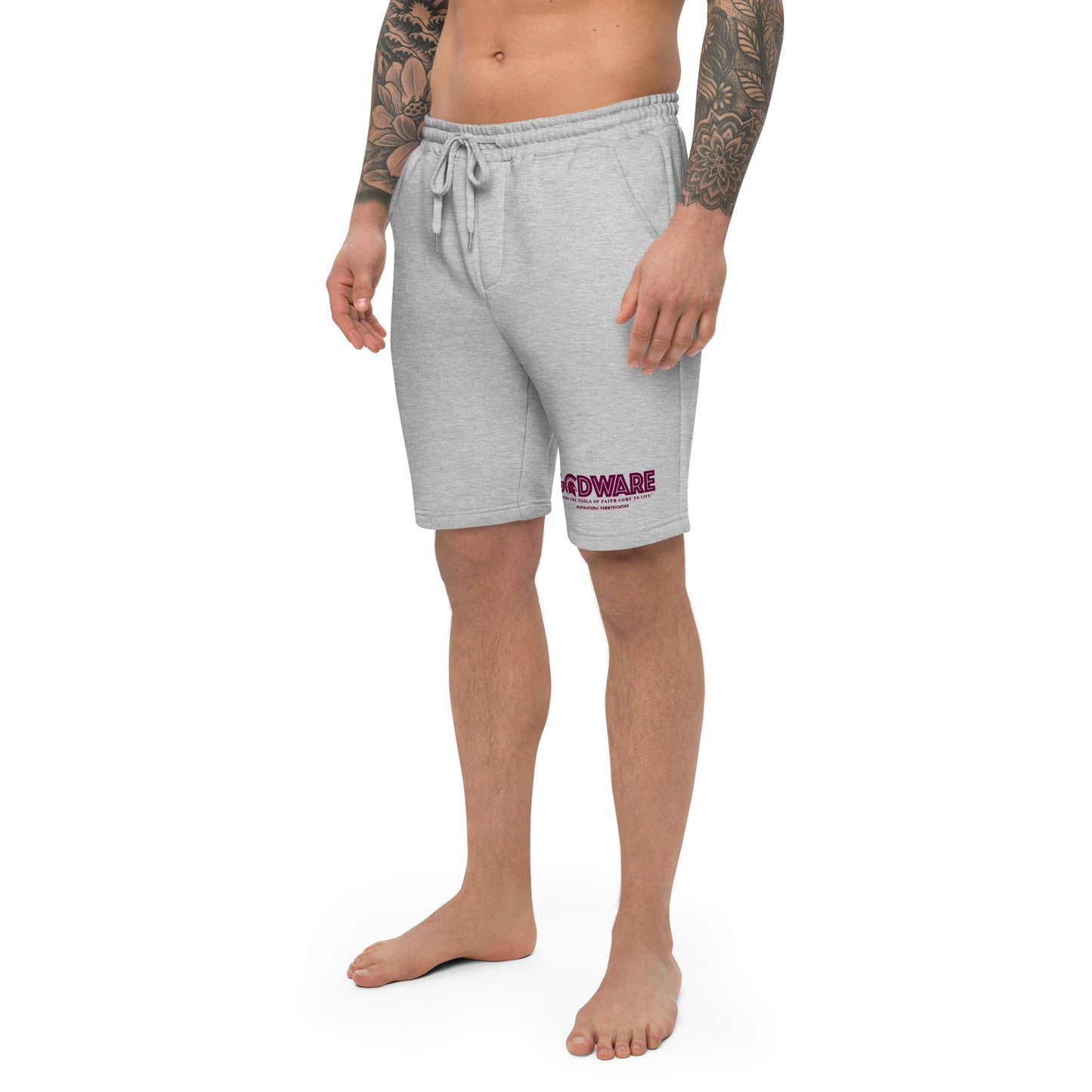 Godware Logo cotton fleece shorts (wine print)