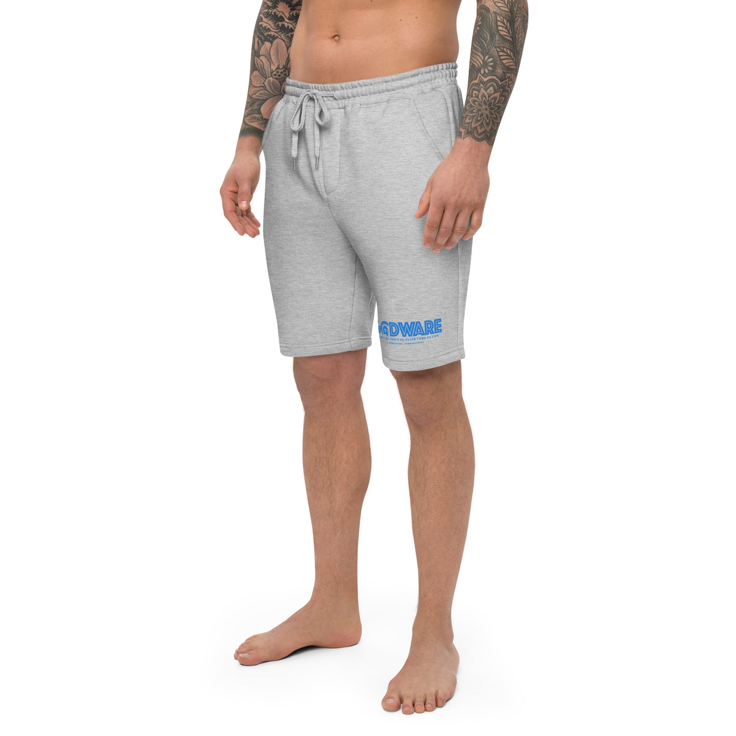 Godware logo cotton fleece shorts - Detroit Blue print