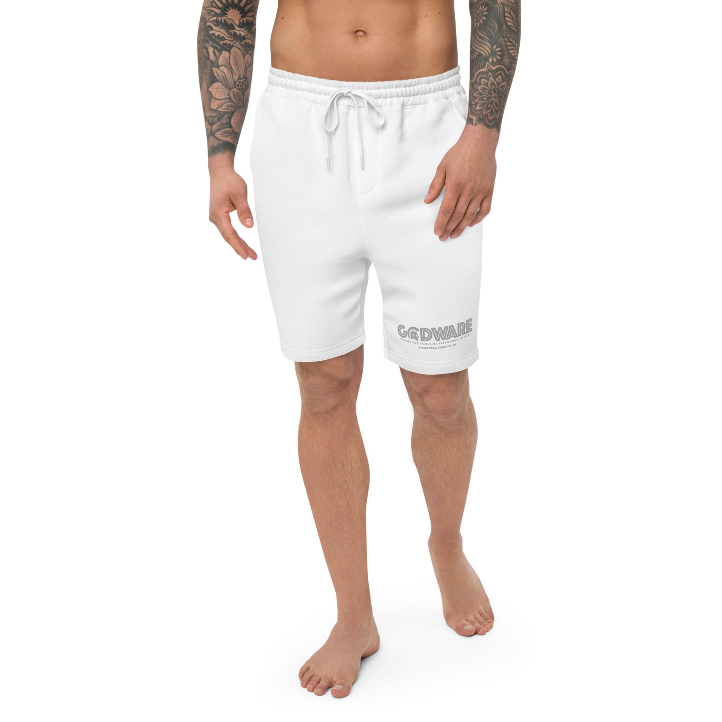 Godware logo cotton fleece shorts (grey print)