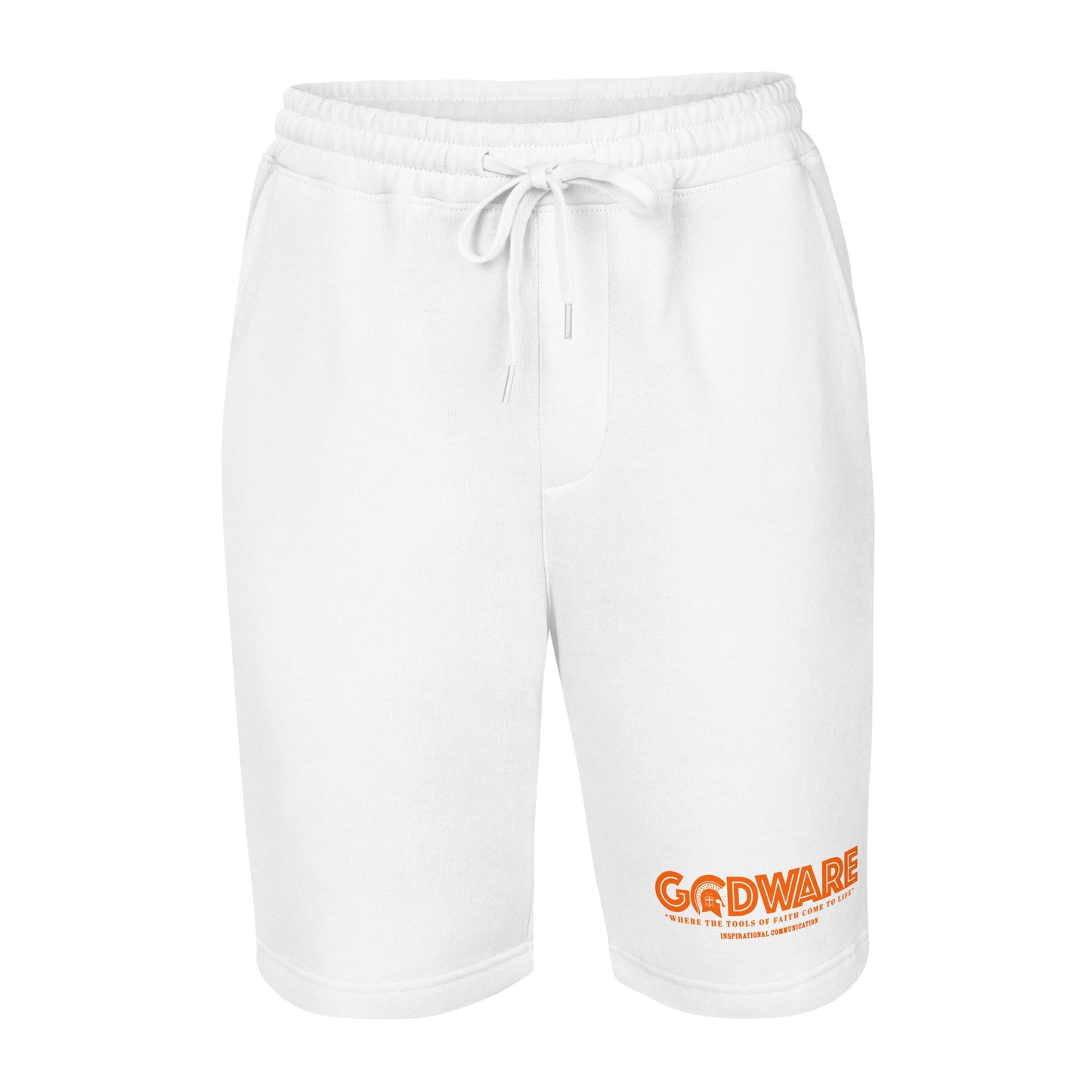 Godware logo cotton fleece shorts (orange melon print)