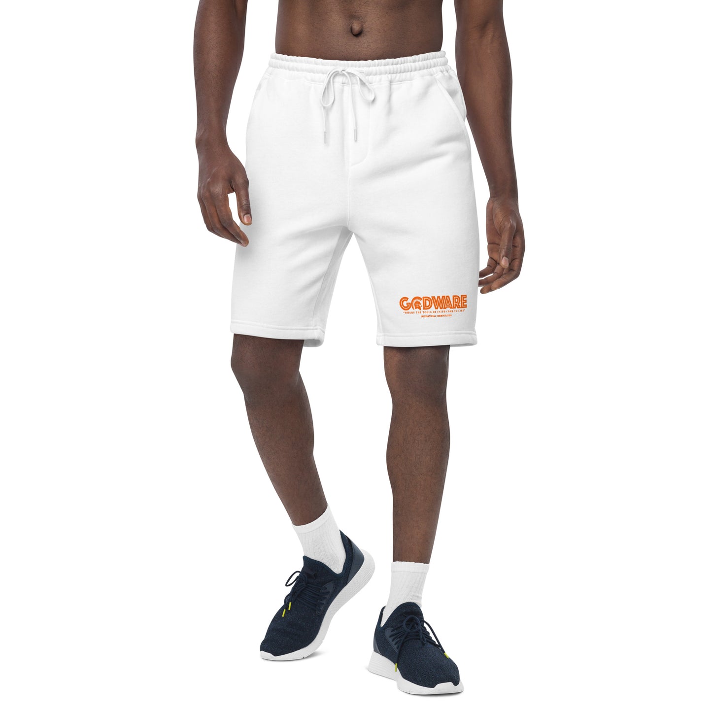 Godware logo cotton fleece shorts (orange melon print)