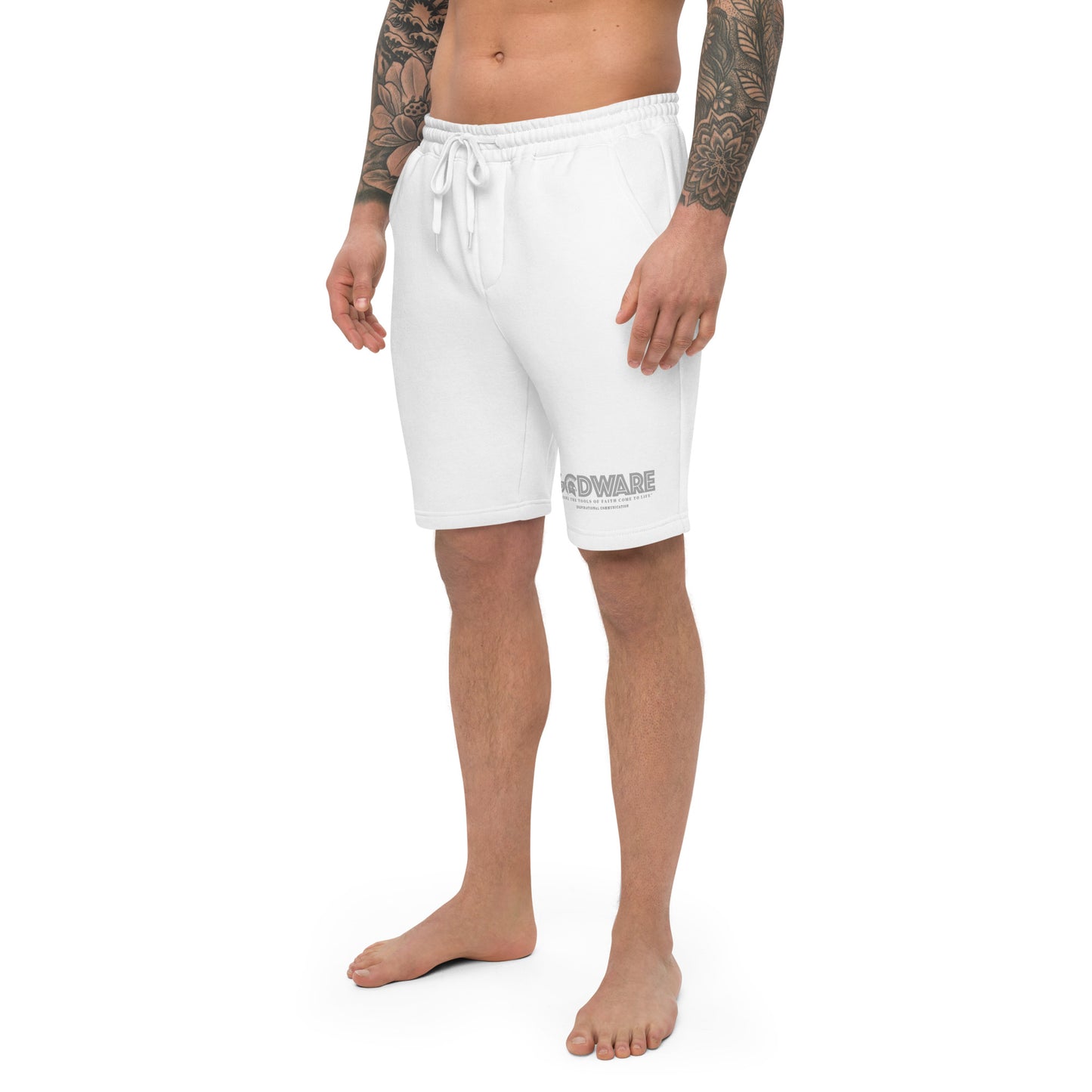 Godware logo cotton fleece shorts (grey print)