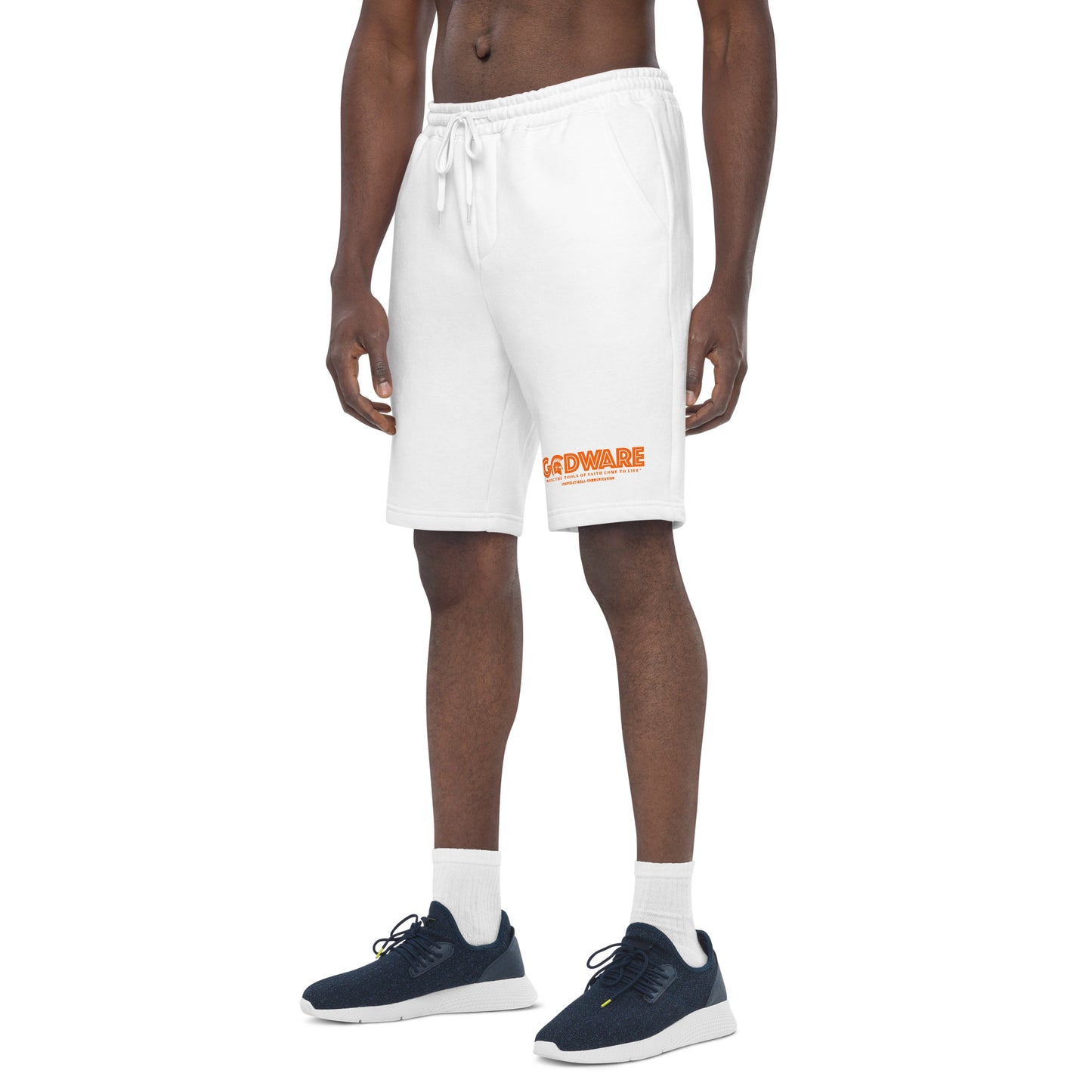 Godware logo cotton fleece shorts (orange melon print)