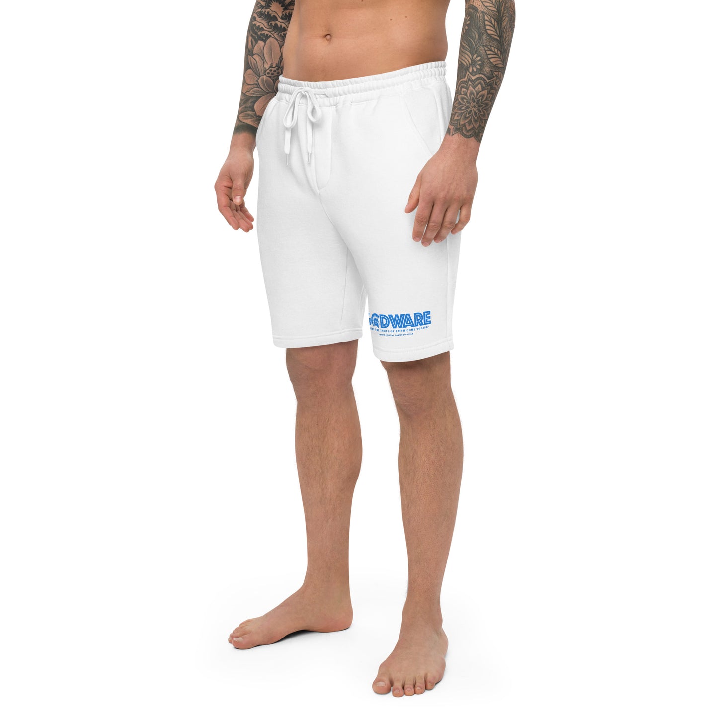 Godware logo cotton fleece shorts - Detroit Blue print
