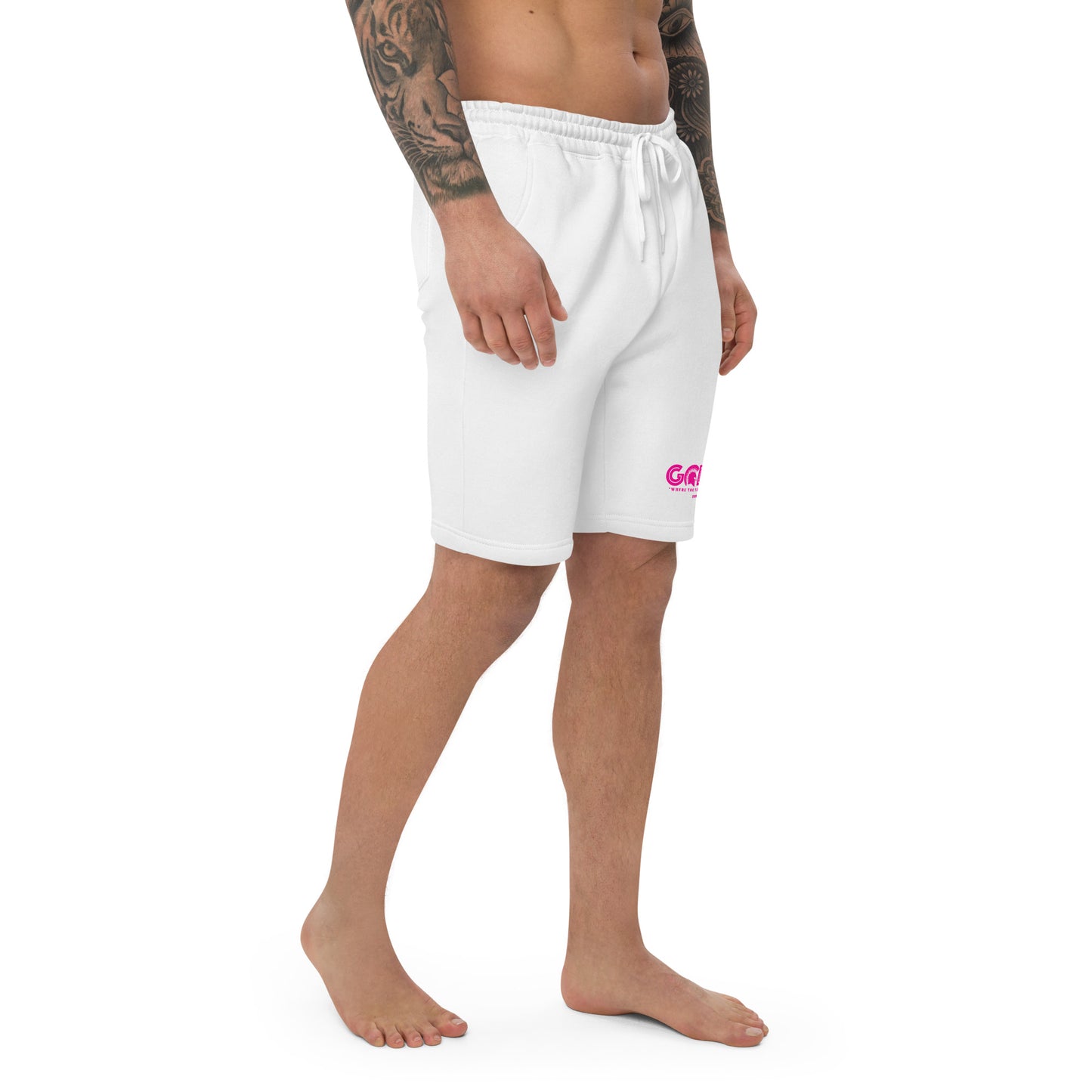 Godware Logo cotton fleece shorts (pink berry print)