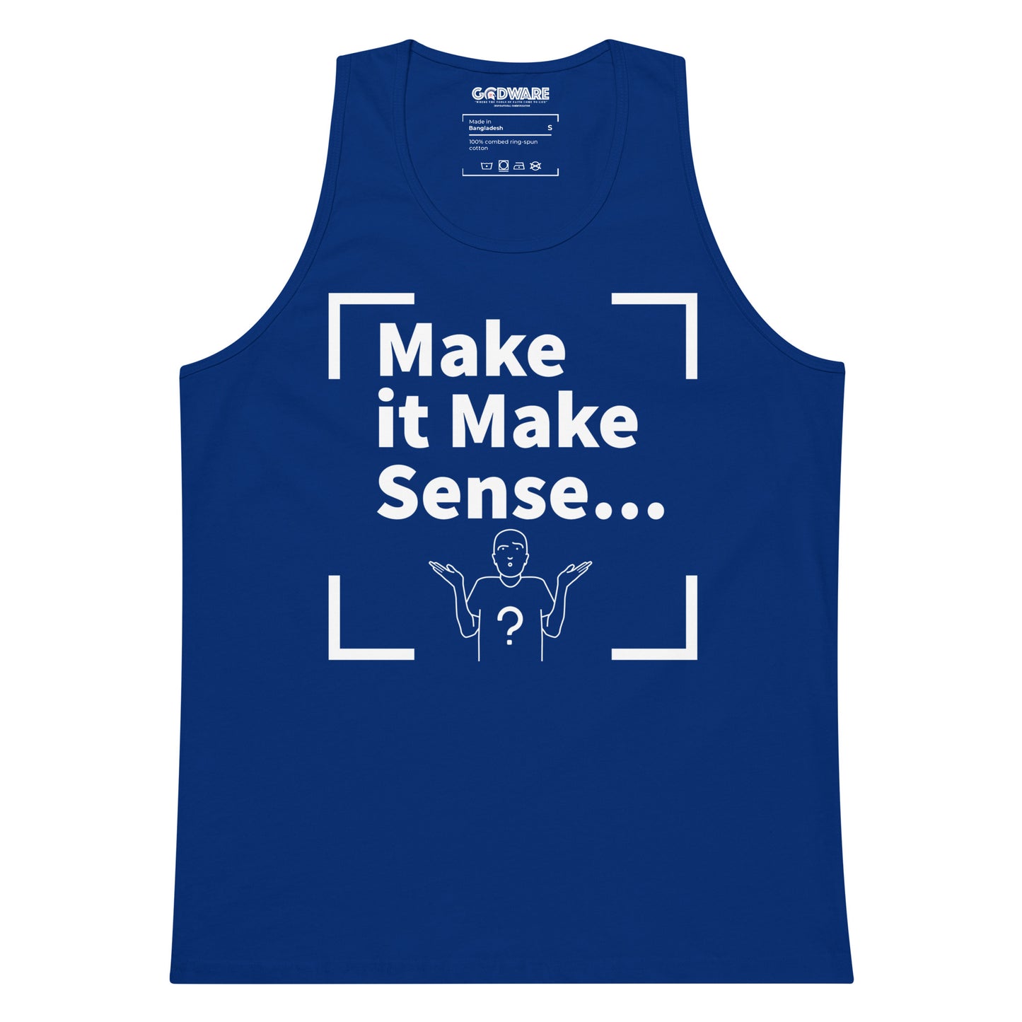 Make it Make Sense Men’s premium tank top - White Print