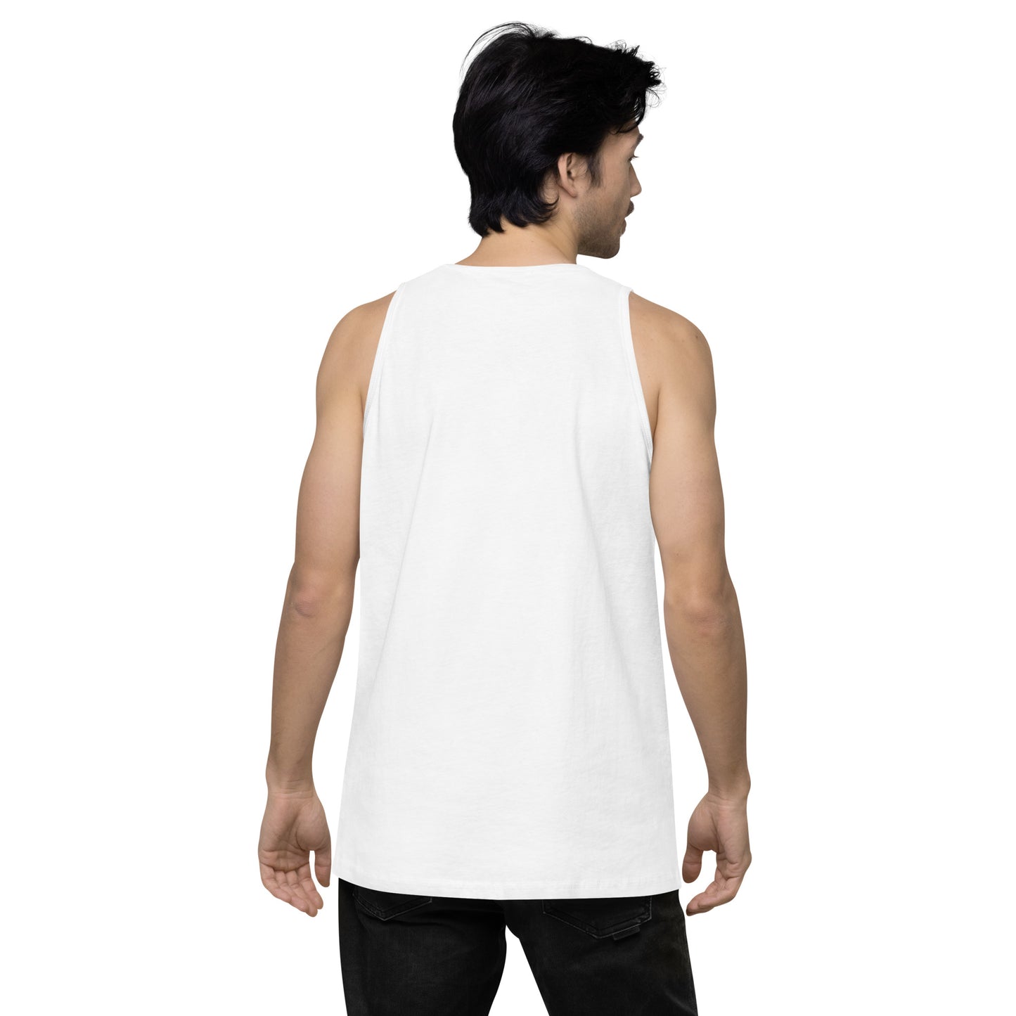 Make it Make Sense Men’s premium tank top - Org/Blk