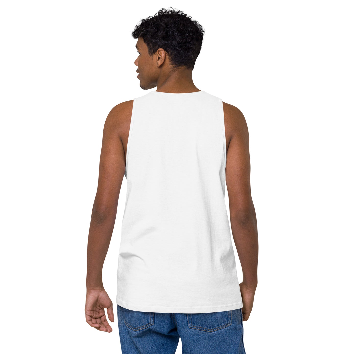 Make it Make Sense Men’s premium tank top - Red print