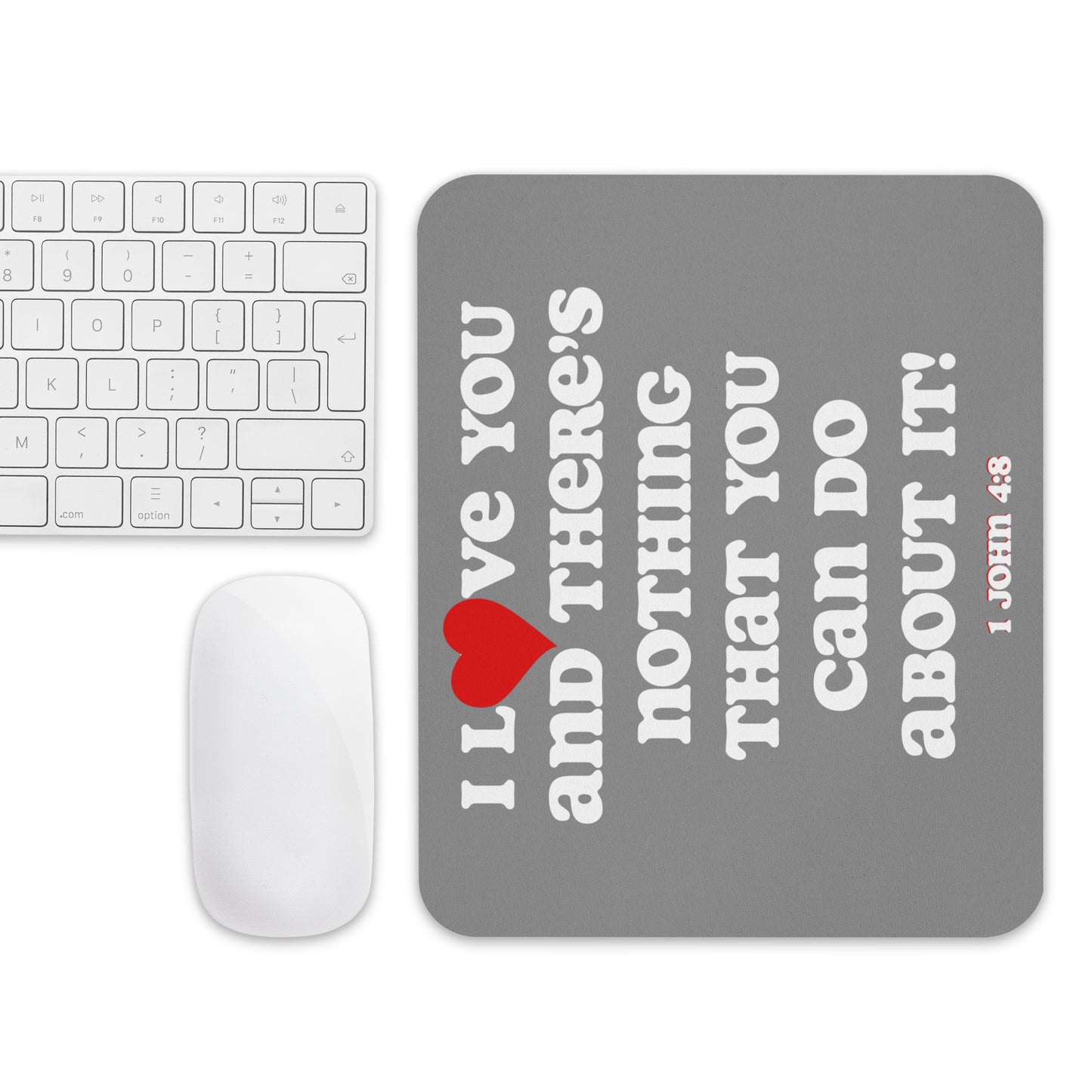 I Love You Mouse pad - Grey