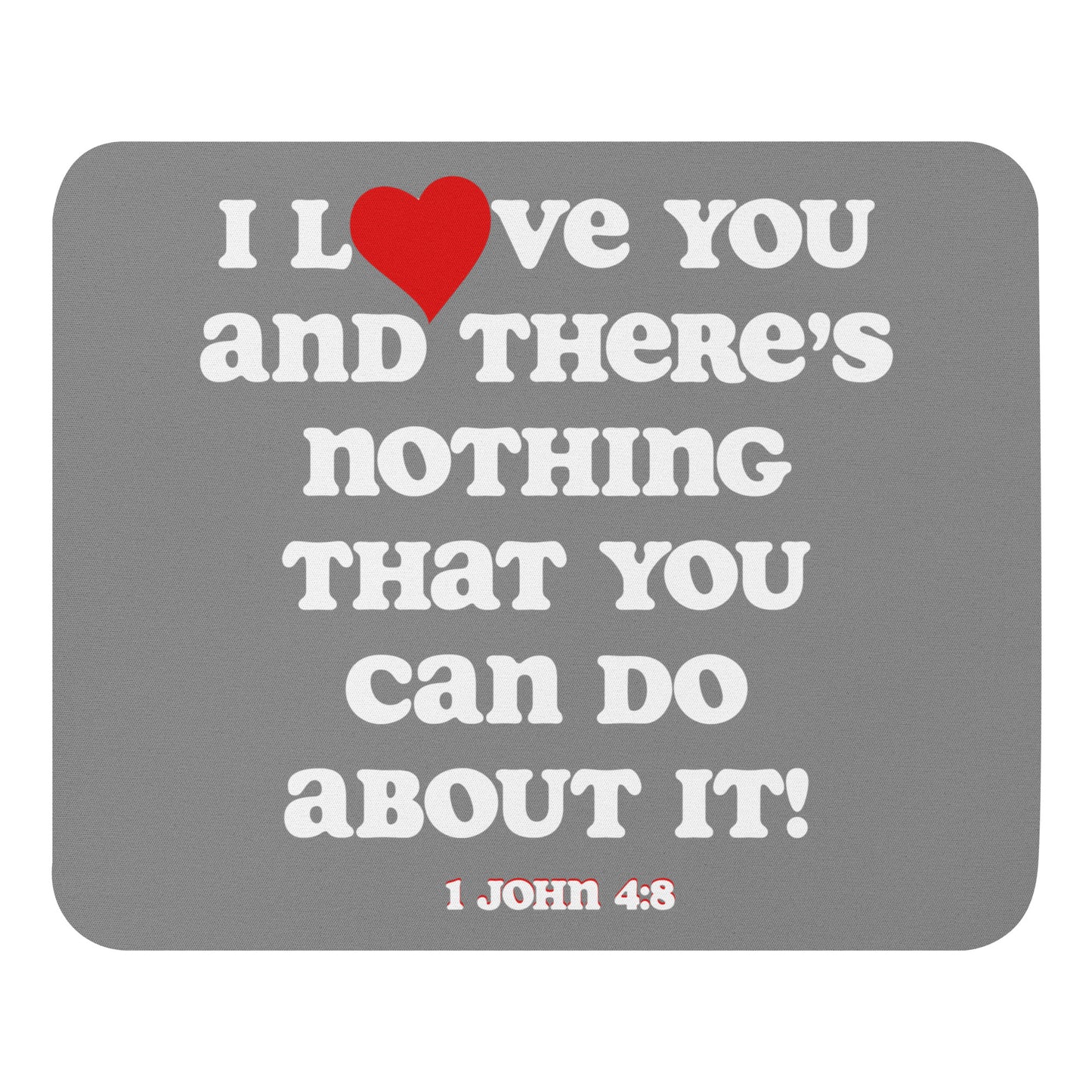 I Love You Mouse pad - Grey