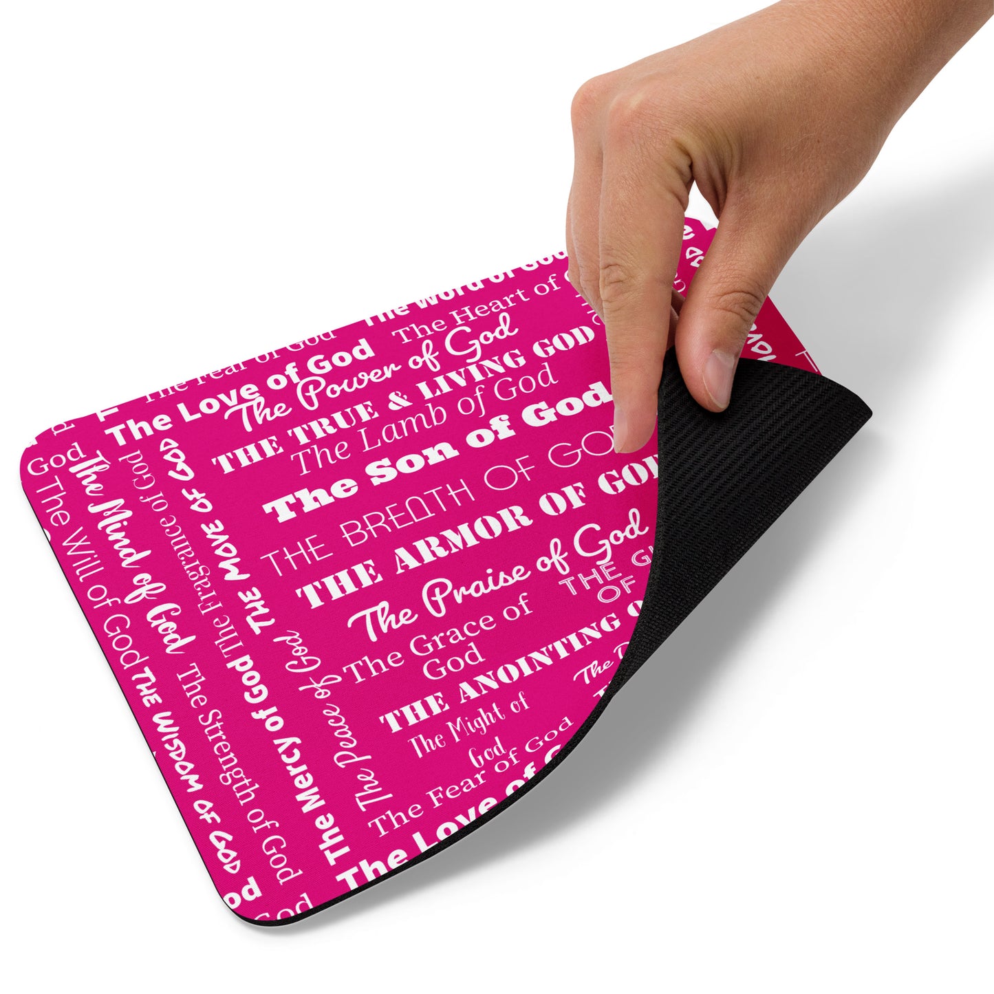 Attributes of God Mouse Pad – Hot Pink | Christian Desk Decor