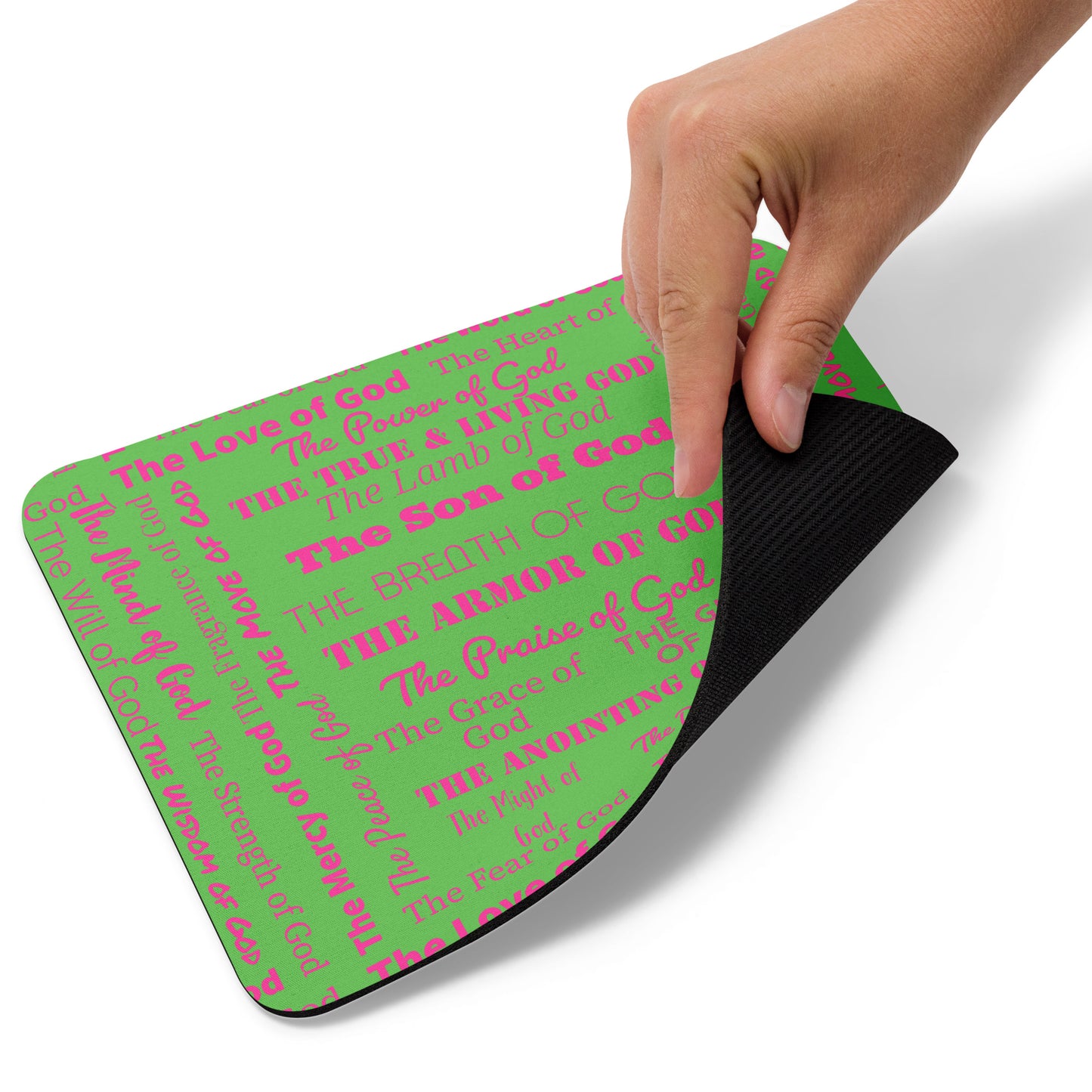 Attributes of God cork back coaster - Pink/Green