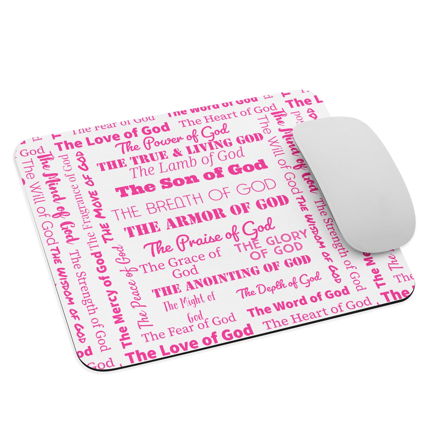 Attributes of God canvas wall decor - White/pink