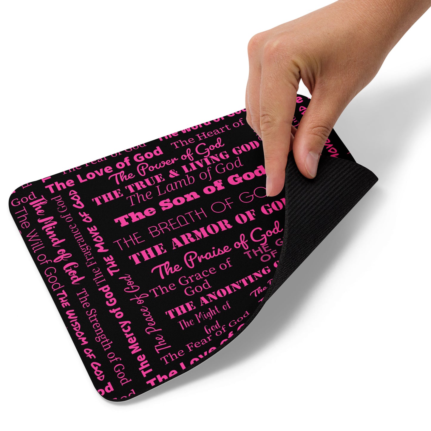 Attributes of God cork back coaster - Pink/Black