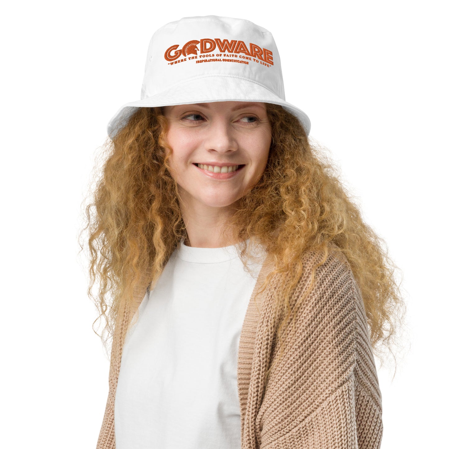 Godware Unisex Organic bucket hat - Orange print