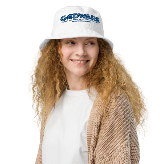 GodWare Organic Bucket Hat – Blue | Christian Inspirational Headwear