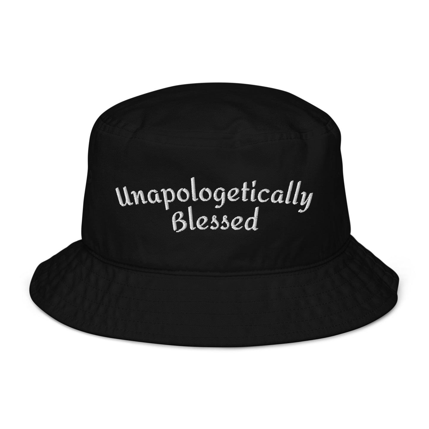 Unapologetically Blessed Organic bucket hat - Black/White Print