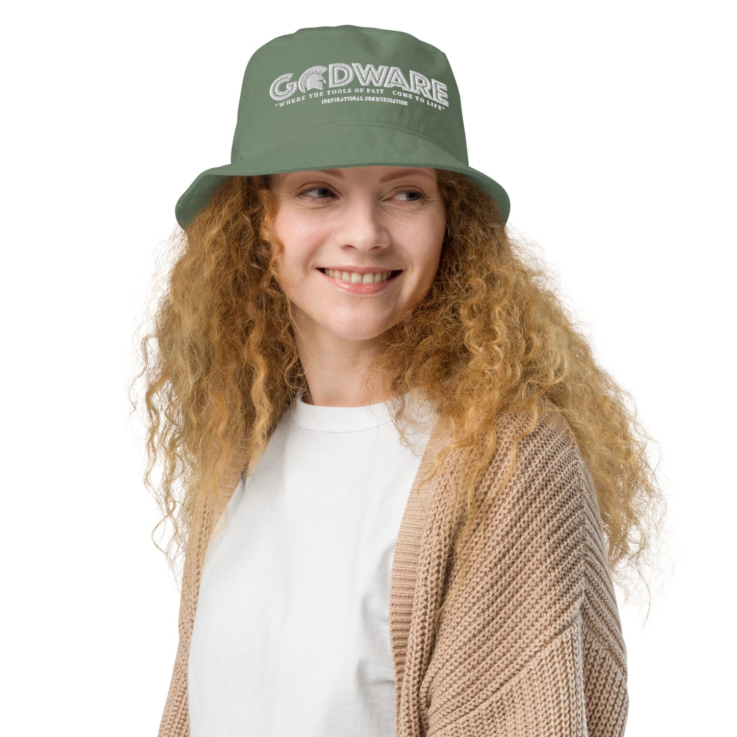Godware Unisex Organic bucket hat - White print
