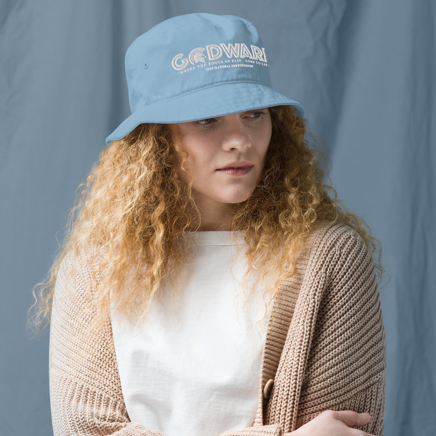 Godware Unisex Organic bucket hat - White print